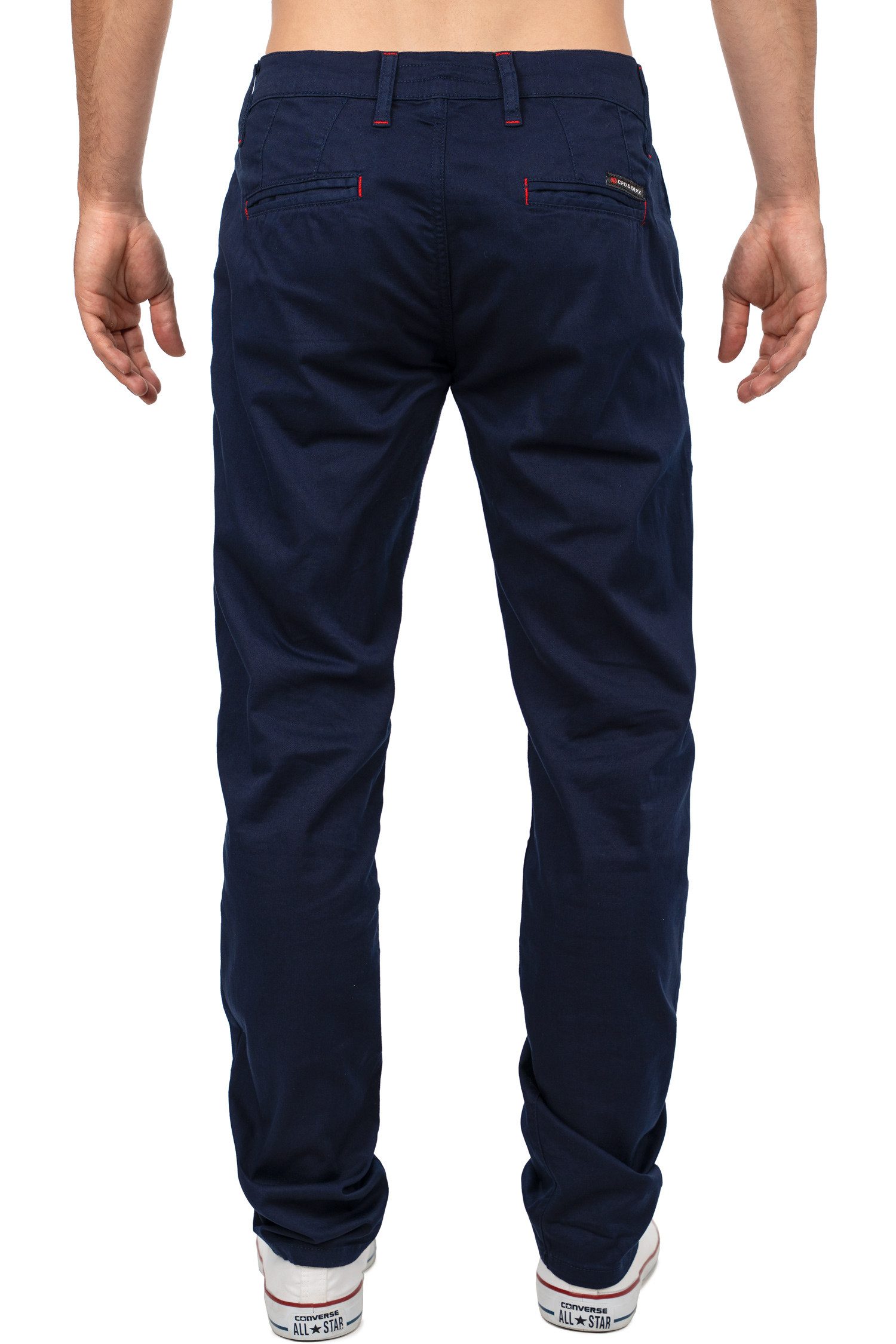 Cipo & Baxx Stoffhose Herren Regular Fit Hose Mid Waist BA-CD842 Label-Applikation