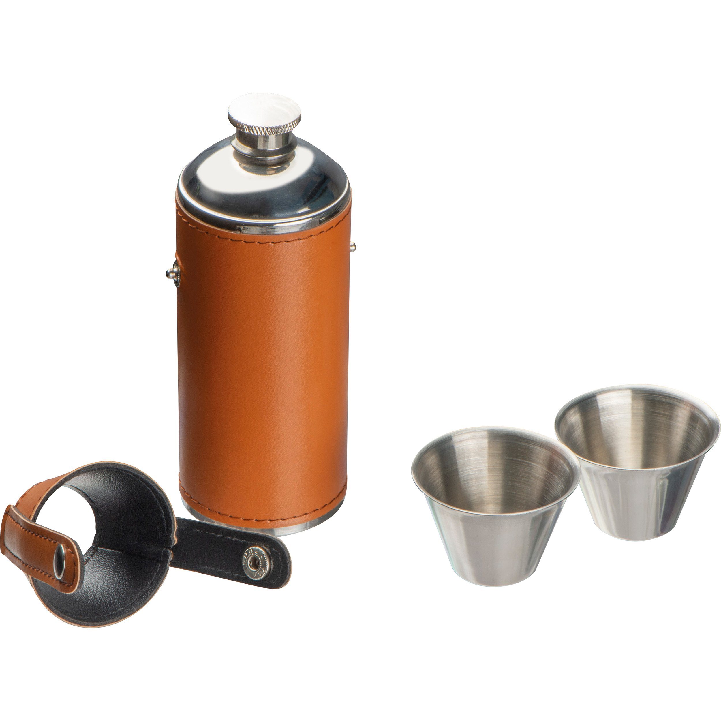 Macma Flachmann Flachmann aus Edelstahl / mit 2 Pinchen / 230 ml