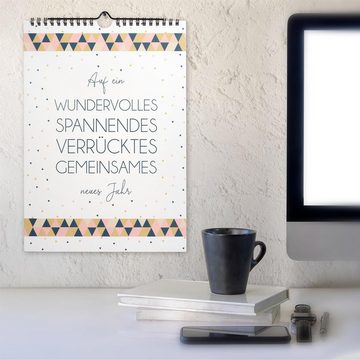 OfficeTree Kalender zum Selbstbasteln Bastelkalender Set im Geometrisch Design, Kalender DIY in DIN A4 - 3 Stück