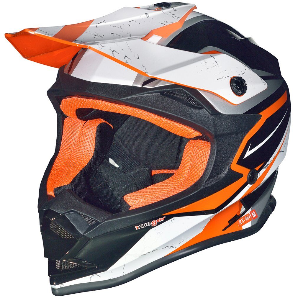 rueger-helmets Motorradhelm Crosshelme Endurohelm Kinderhelme Quad Trial Kinder Helm ruegerRX-964 Light Orange XL