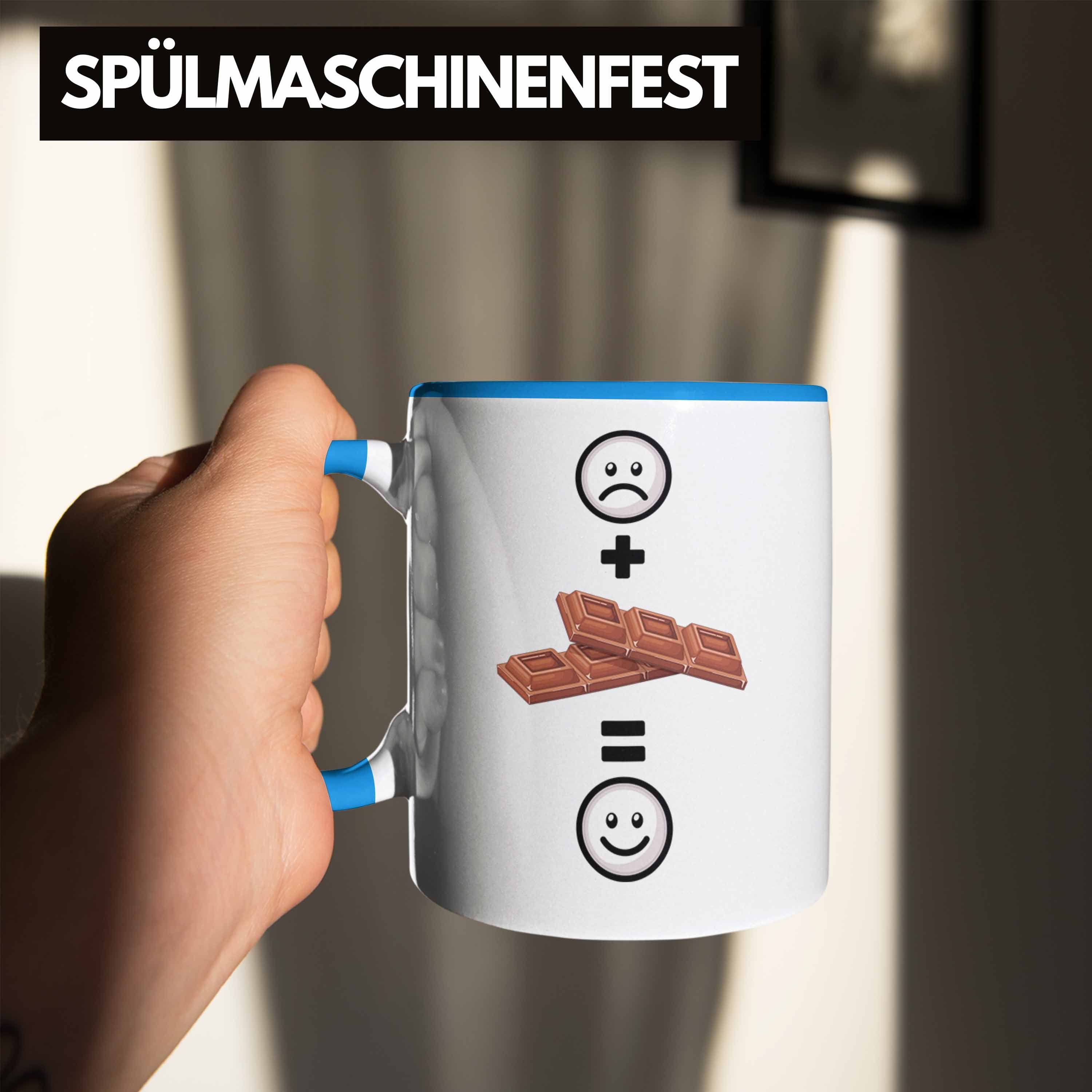 Blau für Lustige :( Trendation Tasse Geschenkidee Geschenk Schoko-Liebhaber Schokolade Tasse