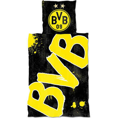 Bettwäsche »Bettwäsche BVB, Glow in the Dark, Baumwolle, 135«, Borussia Dortmund