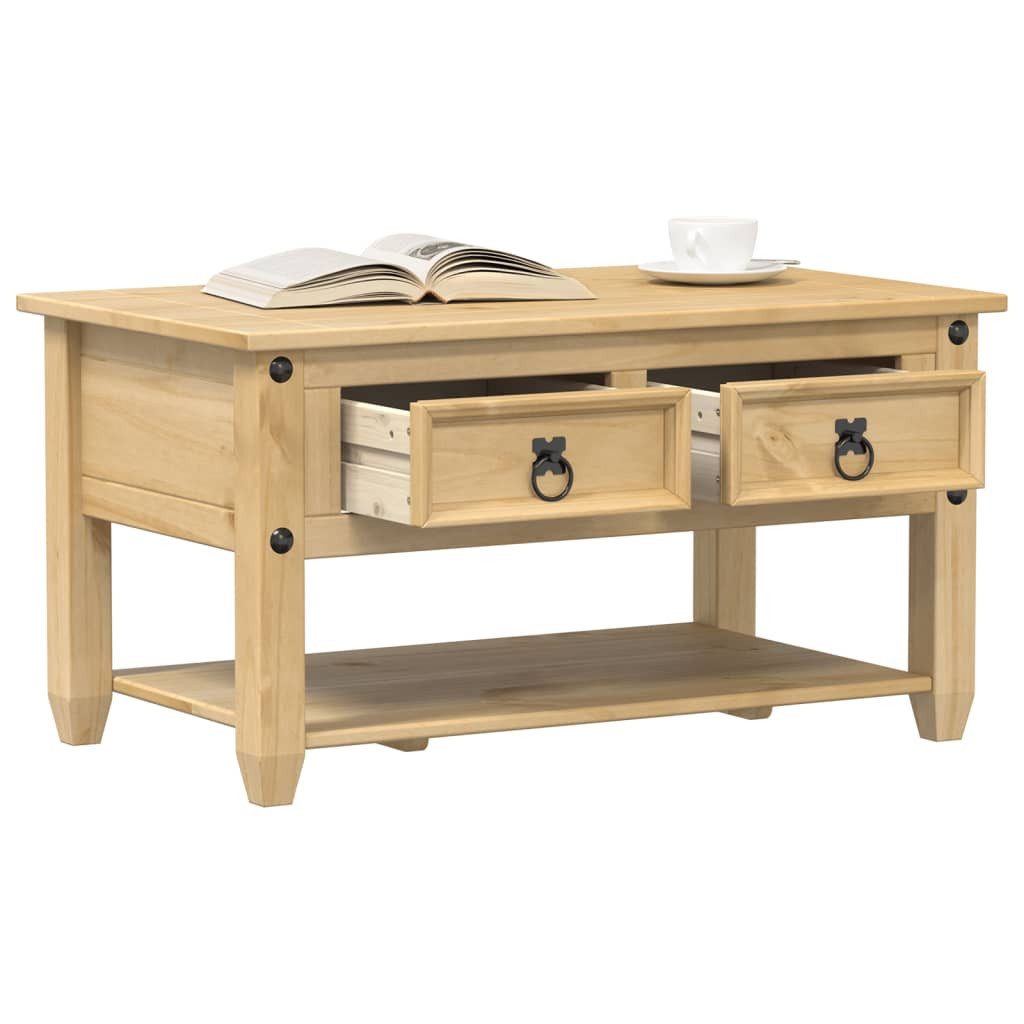vidaXL Couchtisch Couchtisch mit Schubladen Corona 85x50x45 cm Massivholz Kiefer (1-St) – Bild 2 von 5