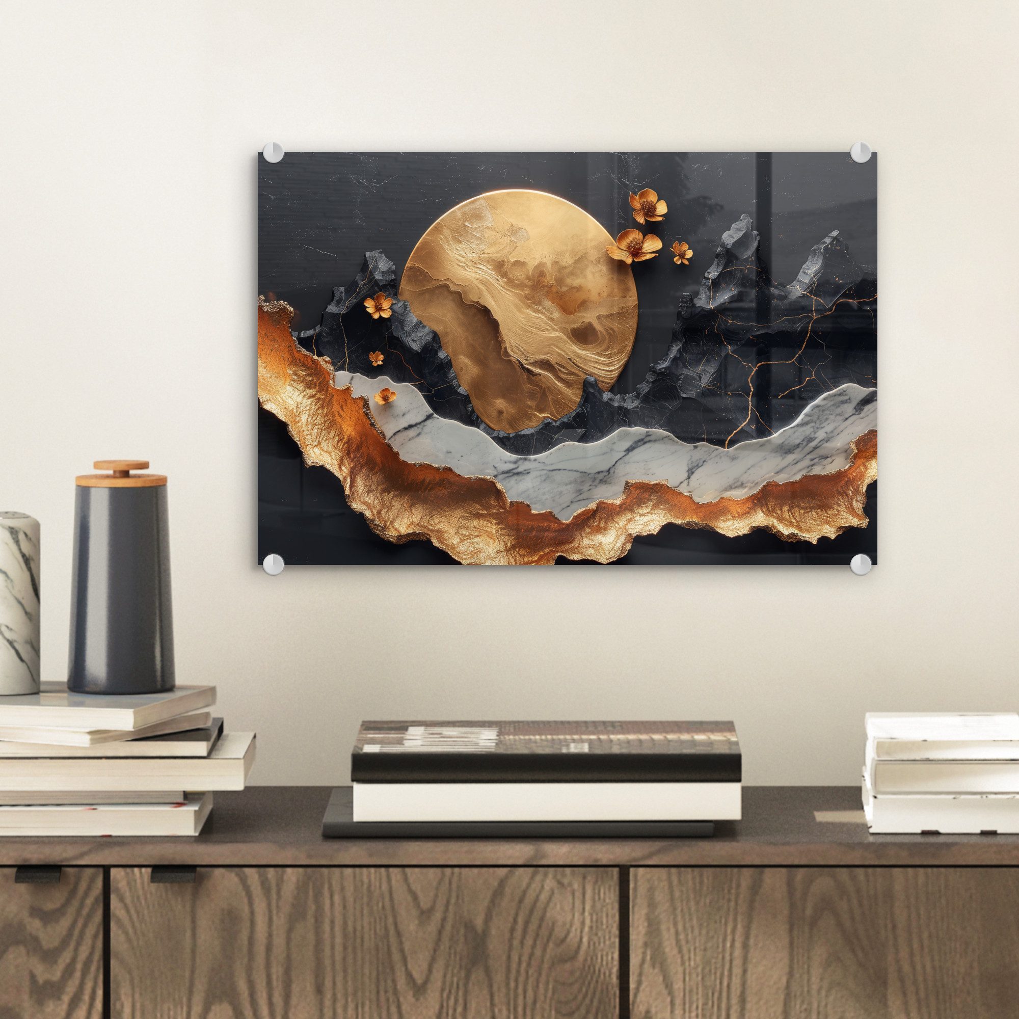 MuchoWow Acrylglasbild Kunst - Gold - günstig online kaufen