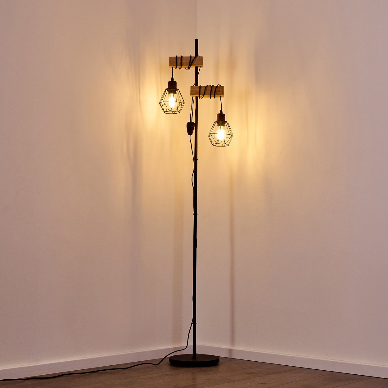 hofstein Stehlampe Vintage Wohn Schlaf Zimmer Beleuchtung Steh Boden Stand Lese Lampen
