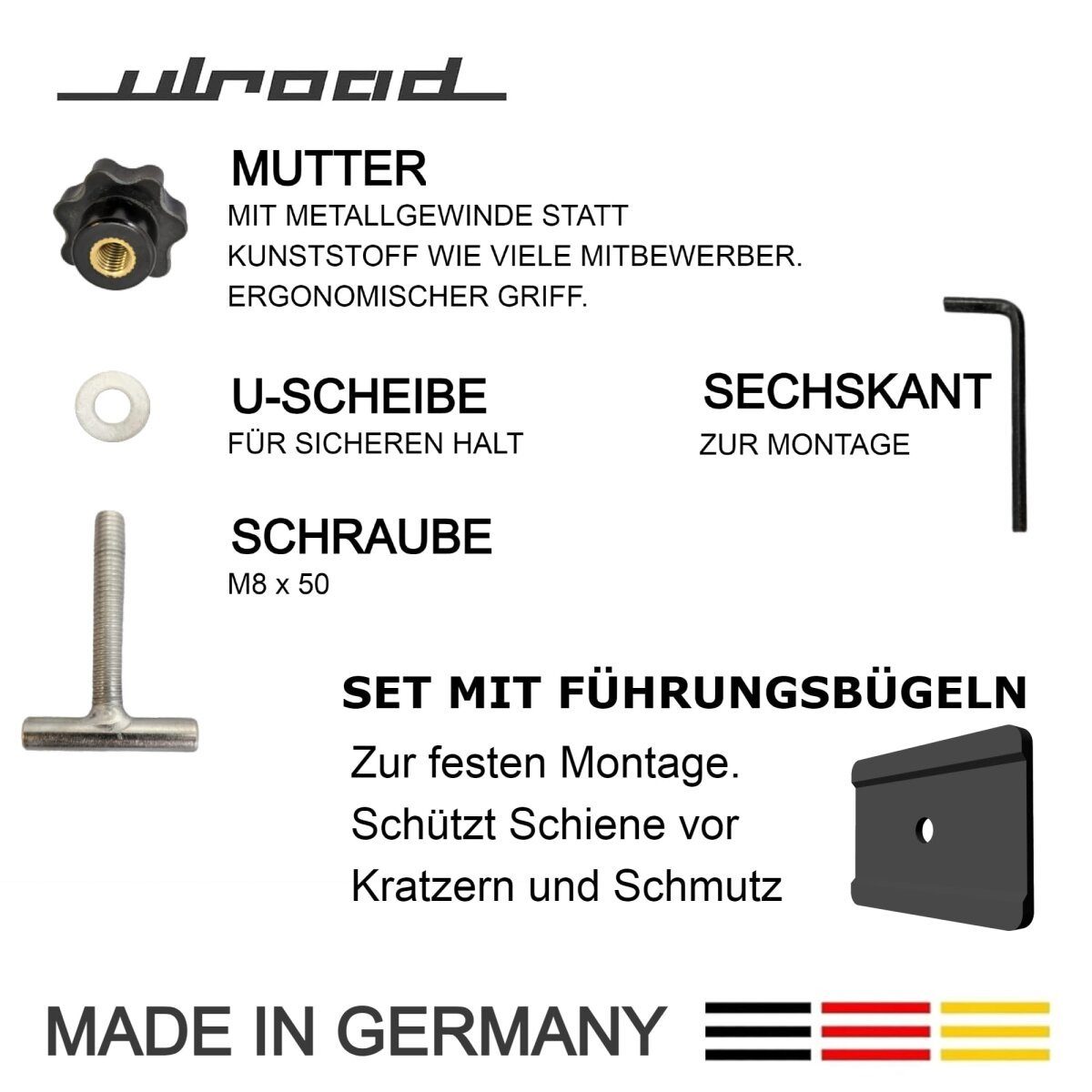 ULROAD Ladekantenschutz Schrauben Führungsschiene passend für VW T5 T6 Multivan Multiflexboard, Zubehör für VW Multivan T5, VW Multivan T6, etc., Auto Zubehör Camper Bus für Bully Bulli