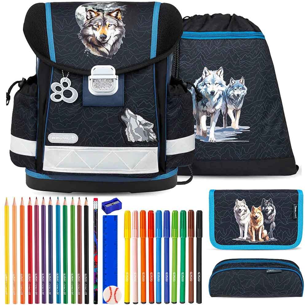 Belmil Schulranzen Set Classy 10-teilig 2025 Jungen Wolves Pack