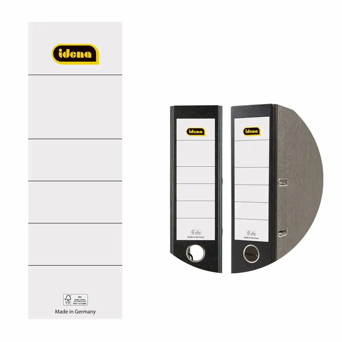 Idena Schulheft Idena Rückenschilder selbstklebend - 10er Set für 8cm Ordner - Weiß