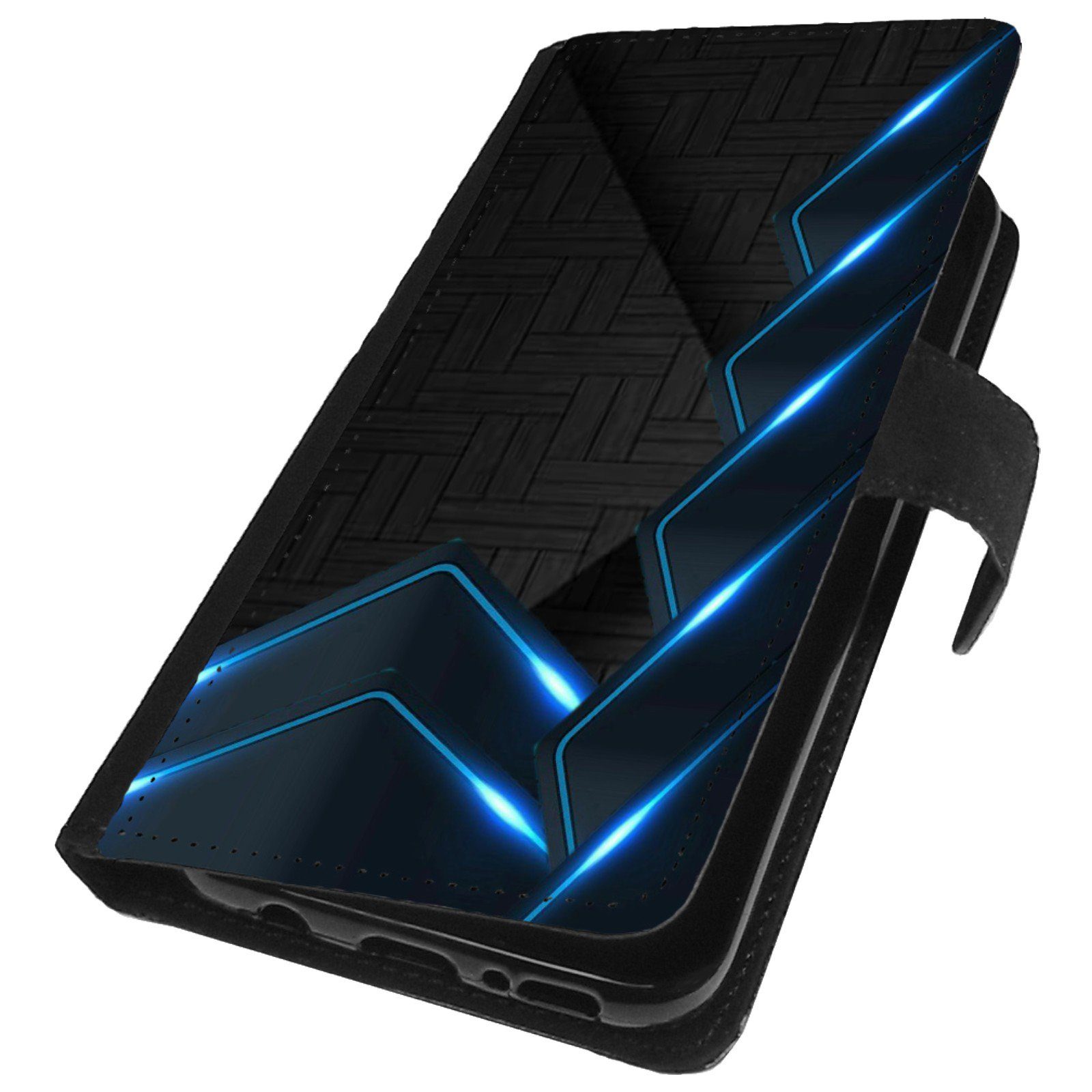 Traumhuelle Handyhülle MOTIV 401 Schwarz Blau Schutz Hülle für Samsung Galaxy Handy, Handy Tasche Schutz Etui Flip Case Klapp Hülle Cover Silikon