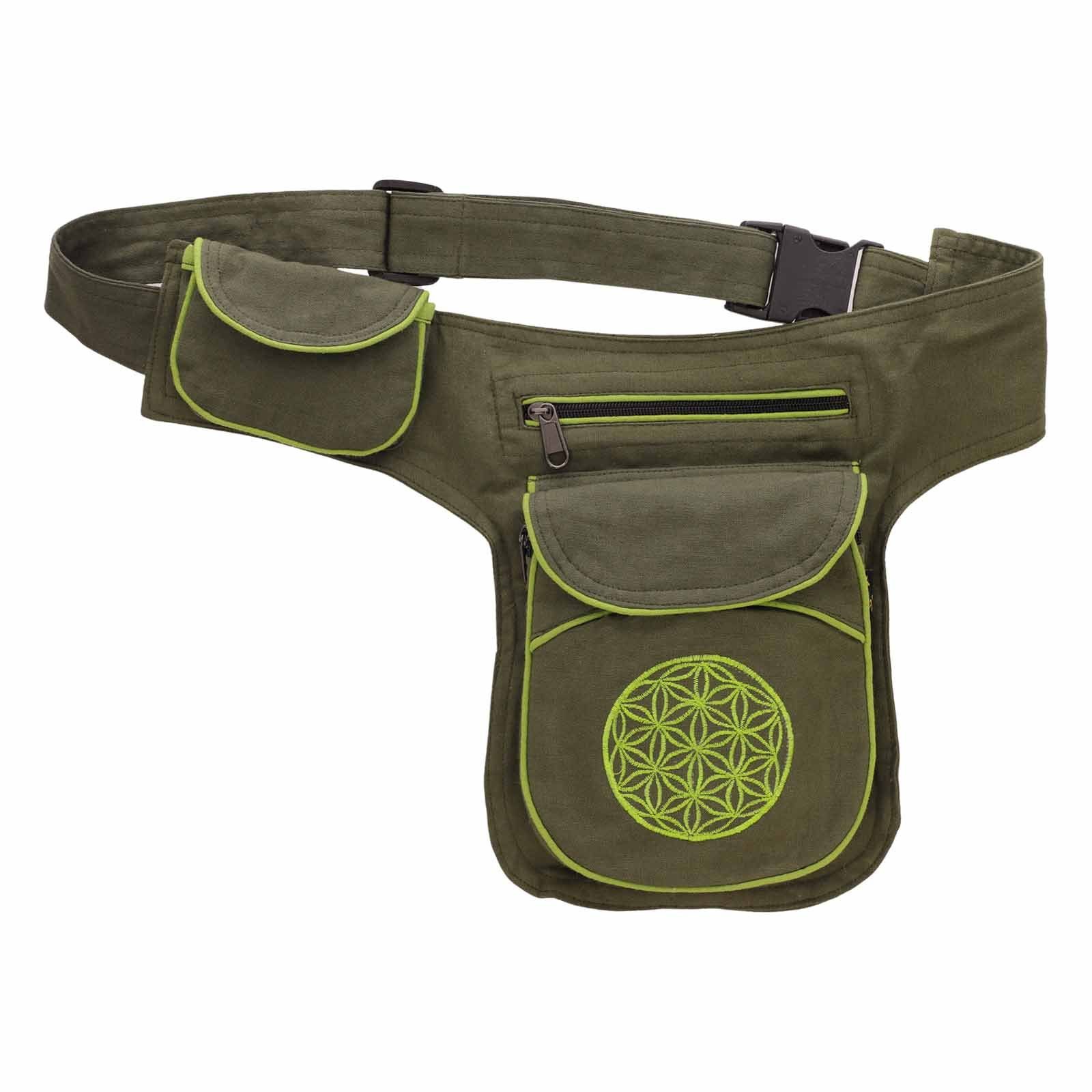 KUNST UND MAGIE Bauchtasche Hüft/Bauch/Festival/Gürteltasche Bauchgurt Blume des Lebens