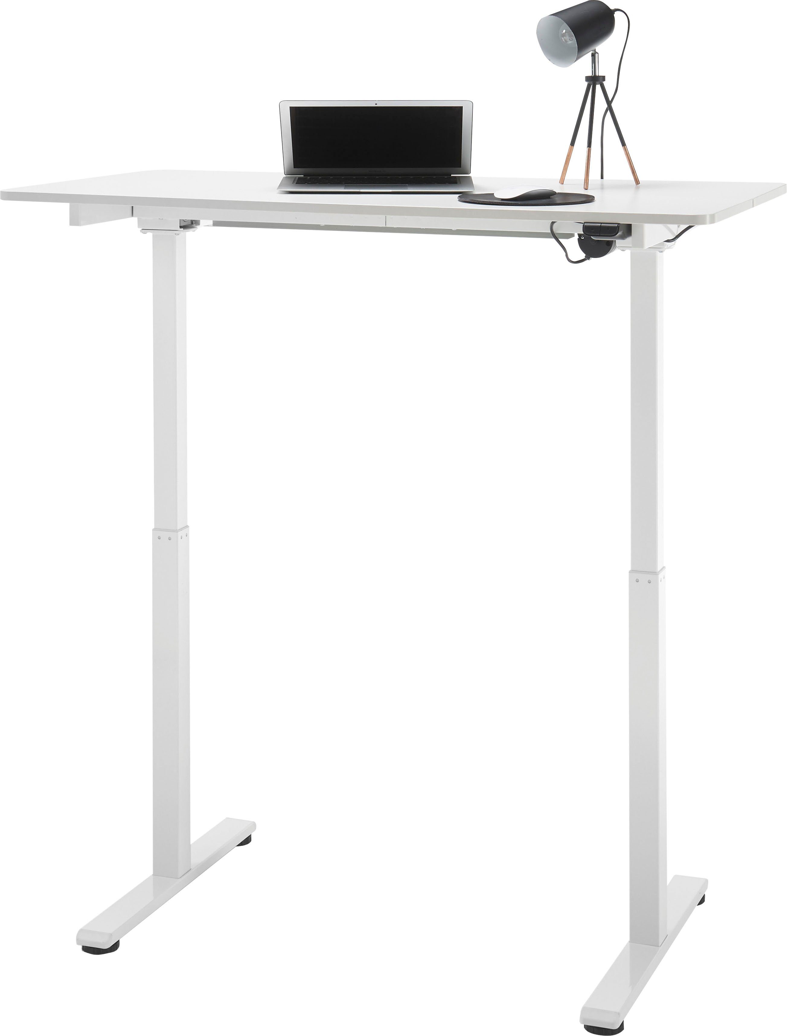 Schreibtisch Weiß furniture MCA Weiß cm, Nakuru, 120 | höhenverstellbar cm von 72-122 | Breite Weiß elektrisch