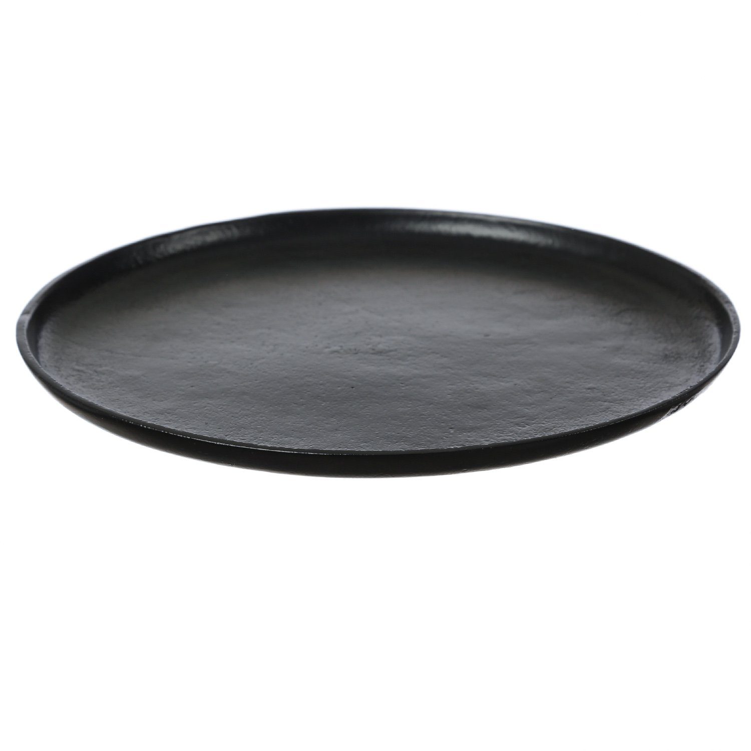 MARELIDA schwarz Dekoteller Kerzenteller Dekoteller 30cm Dekotablett D: rund Aluminium
