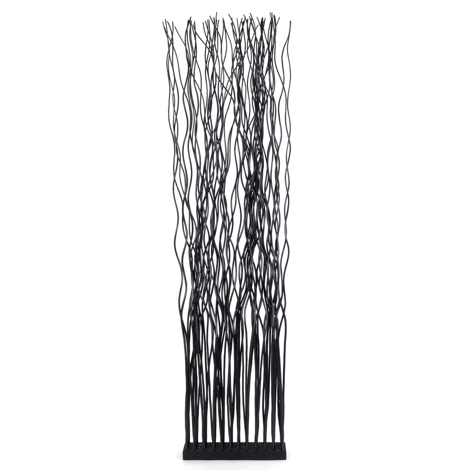 DESIGN DELIGHTS Paravent RAUMTEILER Weidenholz, "WAVE", Paravent, schwarz 170x40cm (HxB), Trennwand