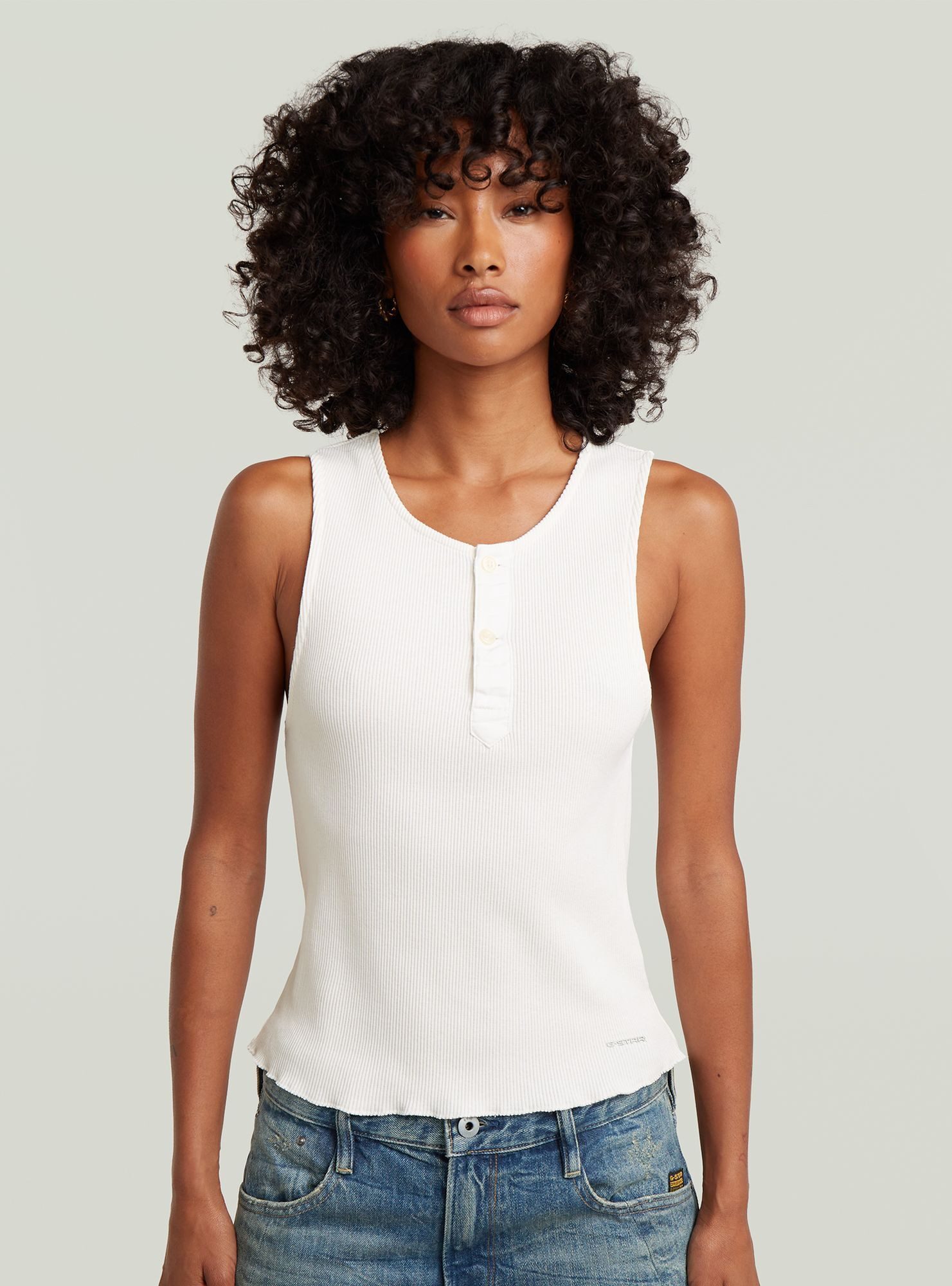 G-STAR T-Shirt Slim Henley Tank T-Shirt