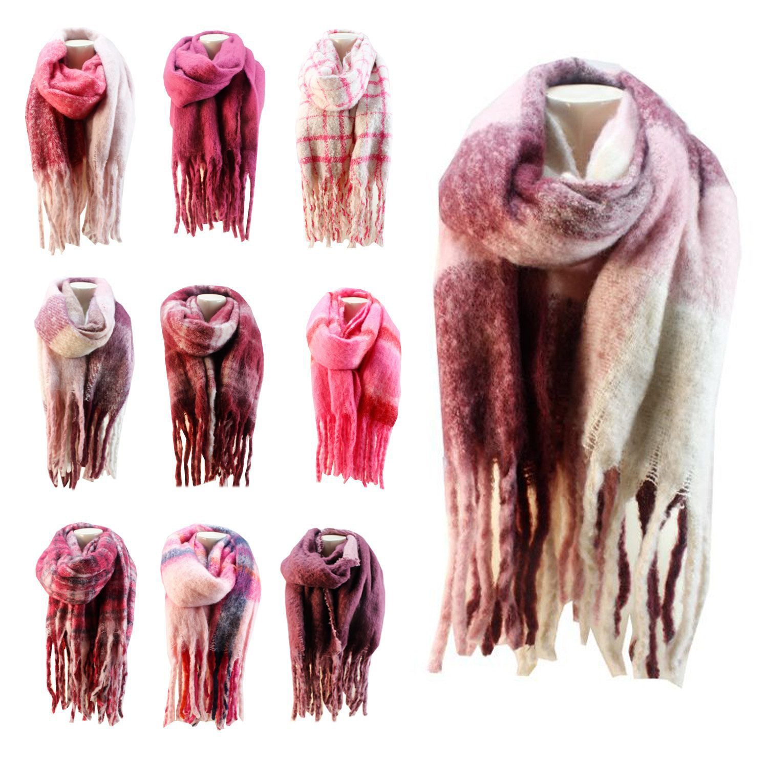 chic4home Schal Winter Weave, (1-St. 1-teilig), Damen Schal ca.40x180cm Double-Tone weiches Alpaka-Gefühl