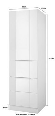 KOCHSTATION Seitenschrank KS-Brindisi 60 cm breit, 200 cm hoch, viel Stauraum