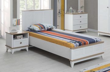 JVmoebel Schlafzimmer-Set Jugenbett Kindermöbel Kinderbett Komplette Weiß Holz Set 4tlg Modern, (4-St., Kinderbett, Nachttisch, Kleiderschrank, Schreibtisch), Made in Europa