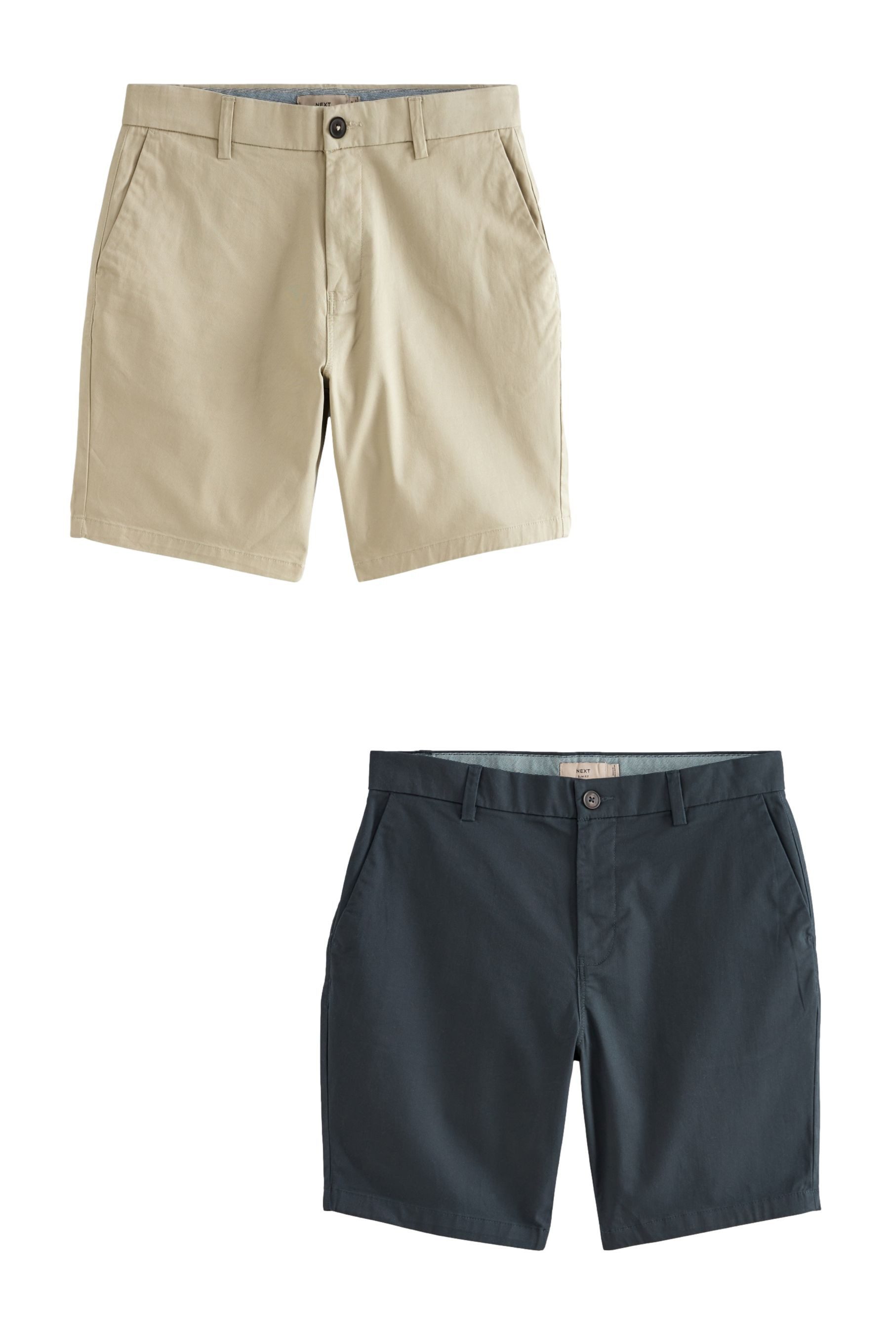 Chinoshorts Chinohose mit Stretch im 2er-Pack – Slim Fit