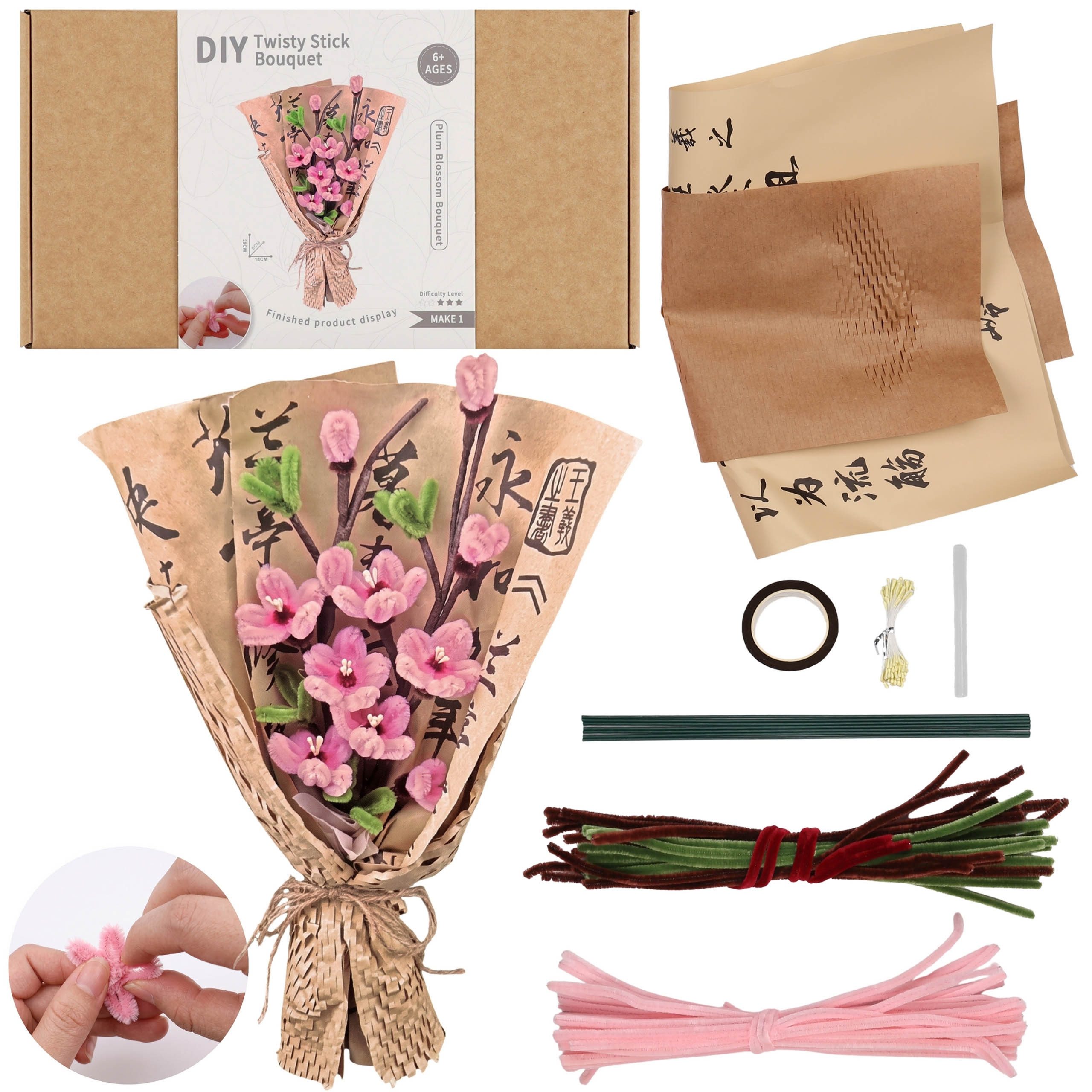 Sarcia.eu Kreativset Draht zum Basteln von Blumen, Set zum Gestalten von Blumensträußen 6+