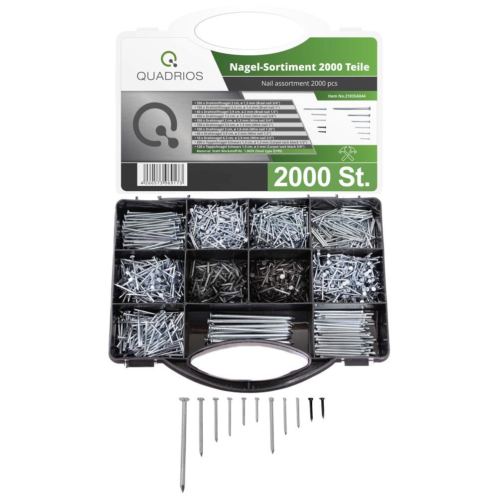 Quadrios Sortimentskasten Quadrios 2103SA044 Nägel-Sortiment Inhalt 2000 St.