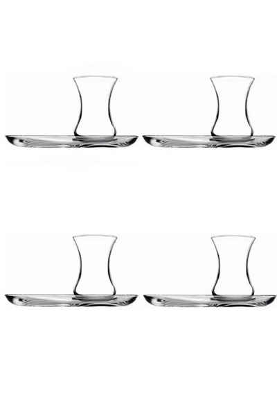 Pasabahce Teeservice 4er set 2x Teeglas + 2x UntertasseTeeglas 125ml transparent (4-tlg)