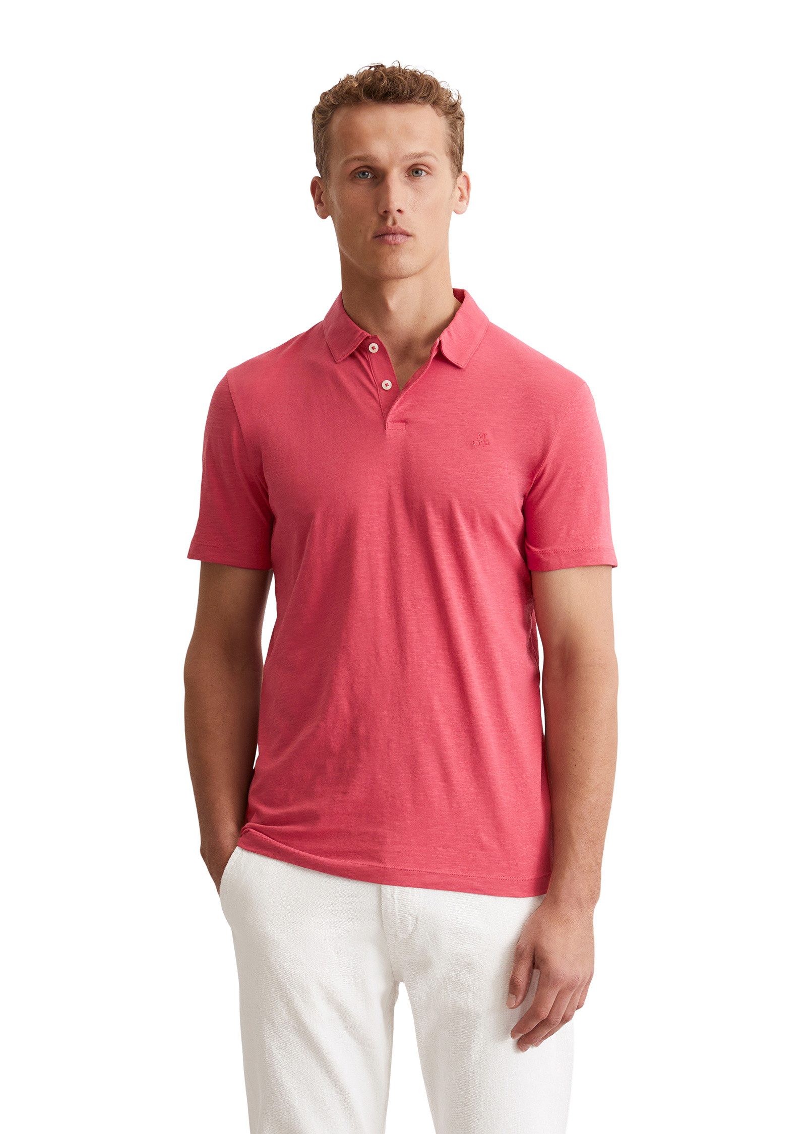 Poloshirt in softer Slub-Jersey-Qualität