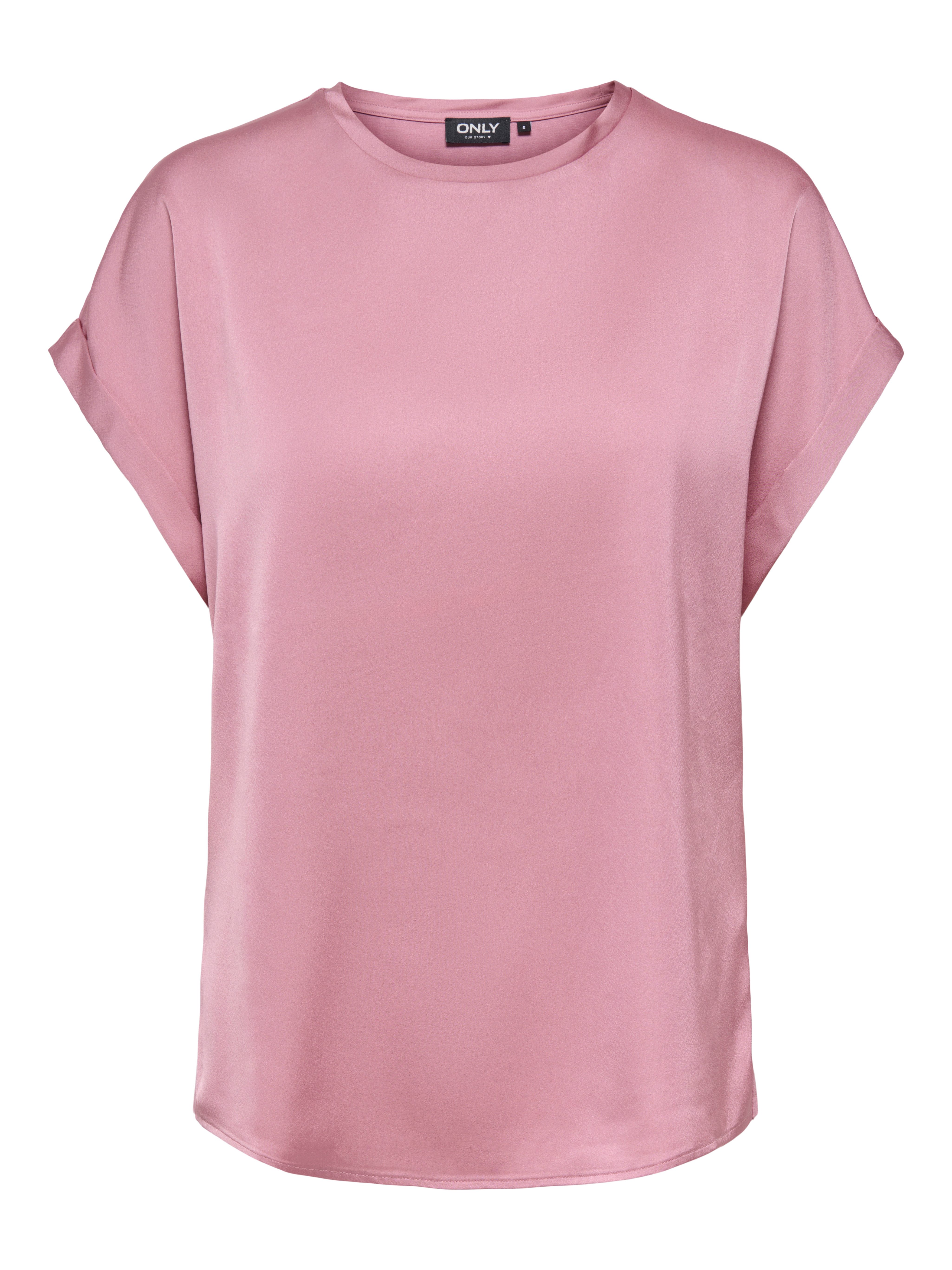 ONLY Kurzarmshirt ONLLIEKE S/S SATIN MIX TOP WVN NOOS regular fit, Web, Pol günstig online kaufen