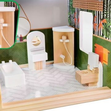 suebidou Puppenhaus Puppenstube Spielhaus aus Holz mit Möbeln "Bohemian"