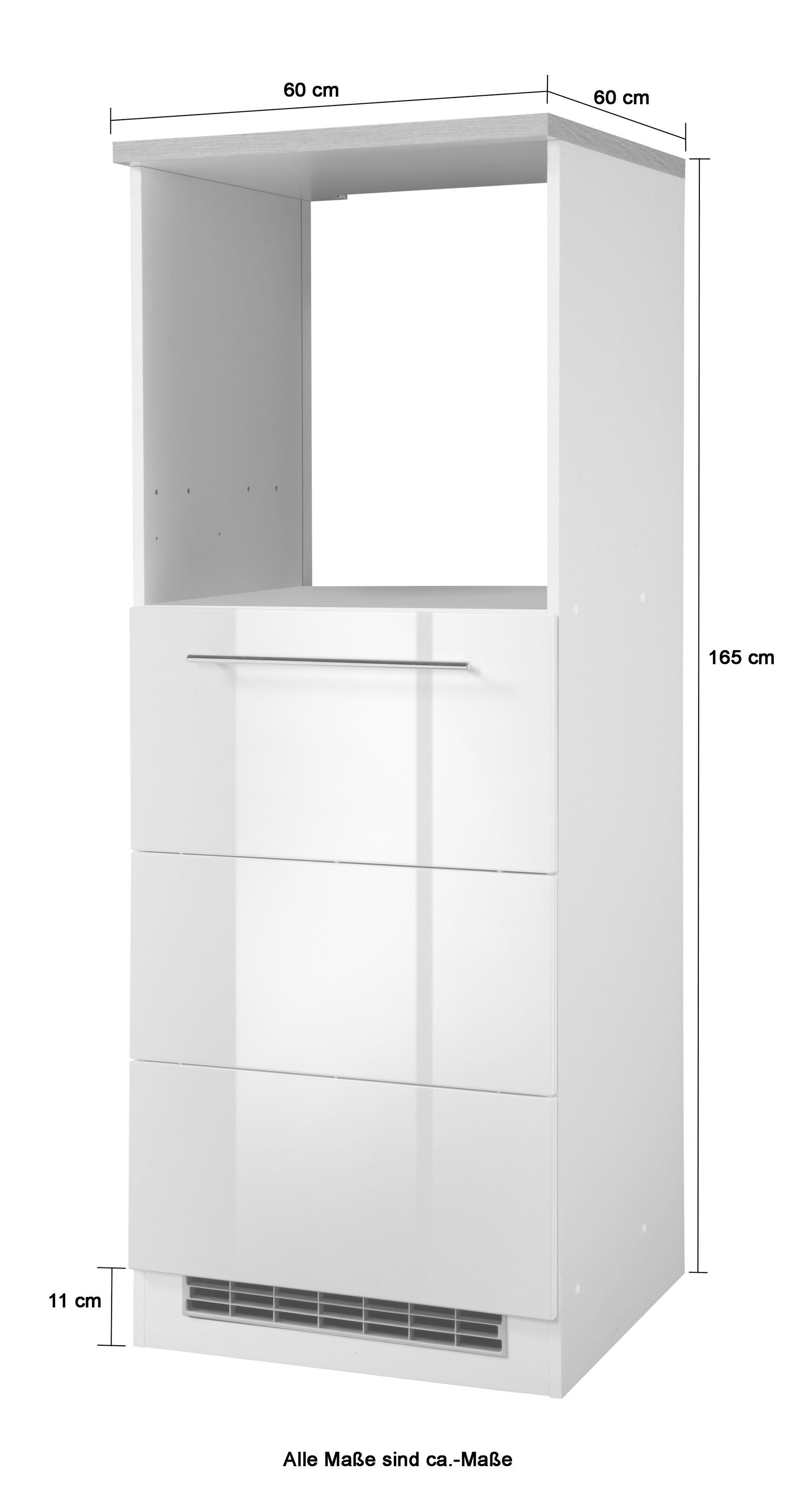 KOCHSTATION Backofen/Kühlumbauschrank KS-Wien Breite 60 cm, Höhe 165 cm, Türanschlag wechselbar