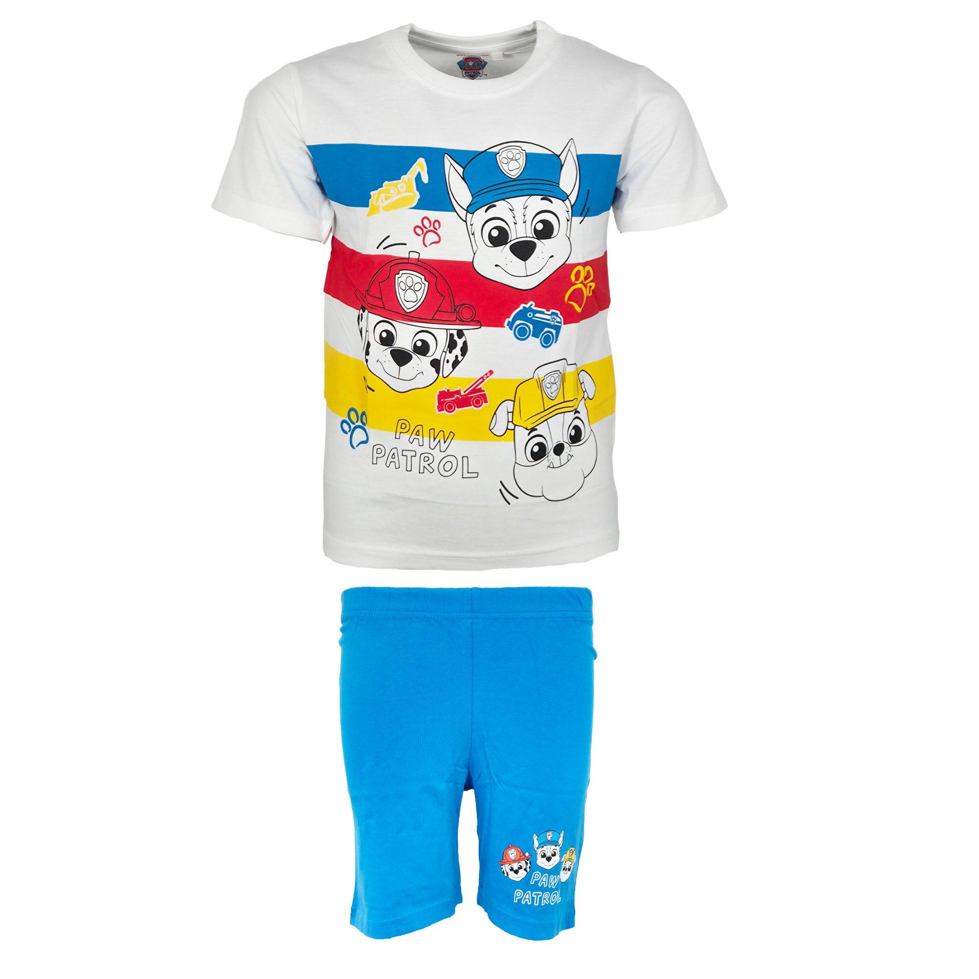 Schlafanzug Paw Patrol Kinder Jungen kurzarm Pyjama Shirt Shorts