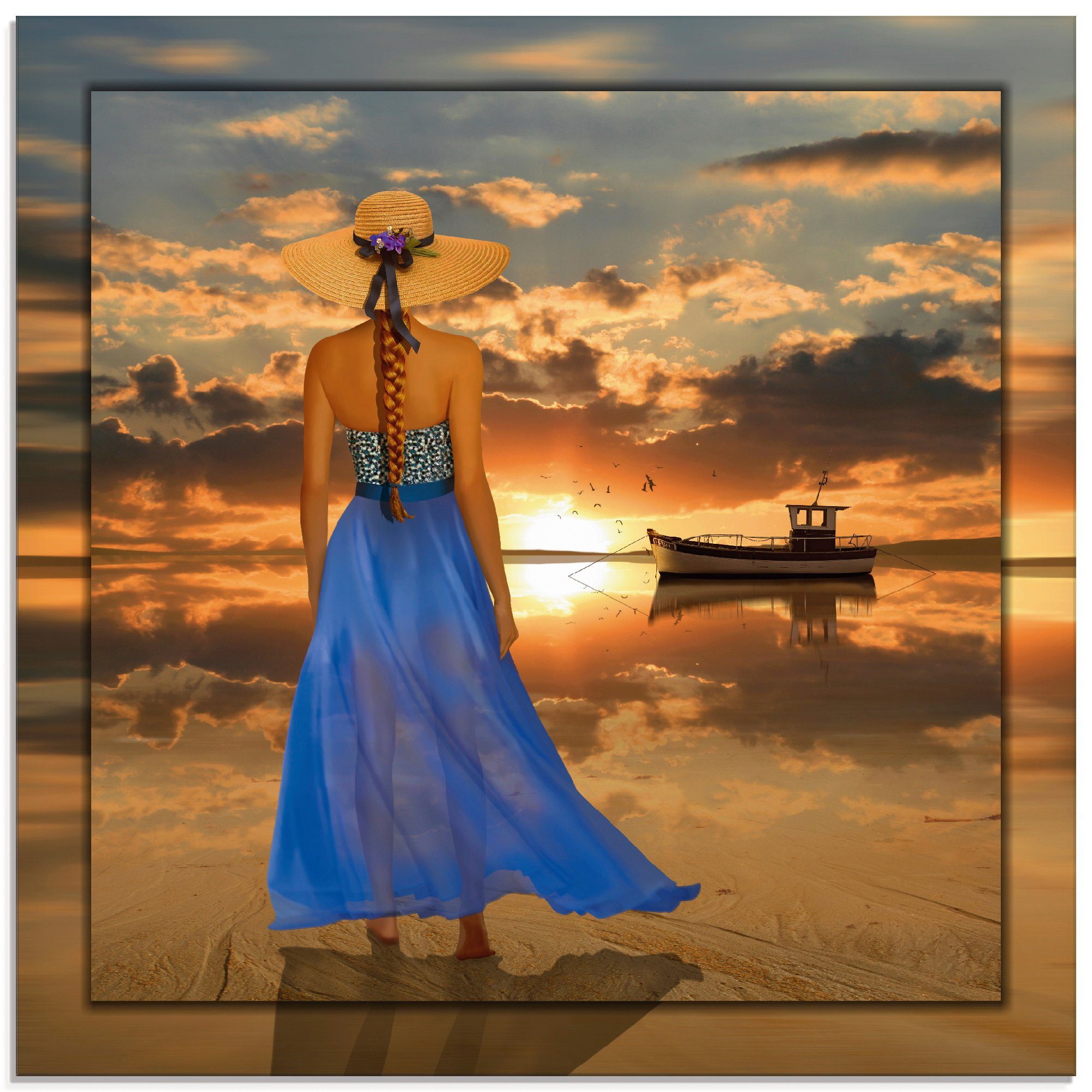 Artland Glasbild Sommergefühle, Frau (1 St), in verschiedenen Größen | Poster