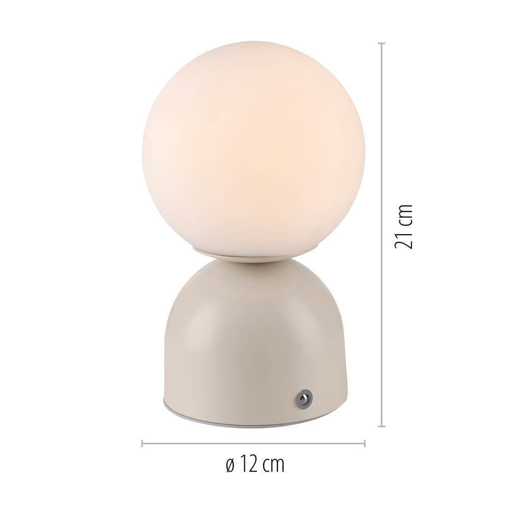 SCHÖNER WOHNEN-Kollektion LED Tischleuchte LED Tischlampe RUDI, Dimmbar, CCT, USB, 1xLED-Board/1,20W/3000K, warmweiß, Akku USB, Dimmbar Touchdimmer CCT – Bild 5 von 5