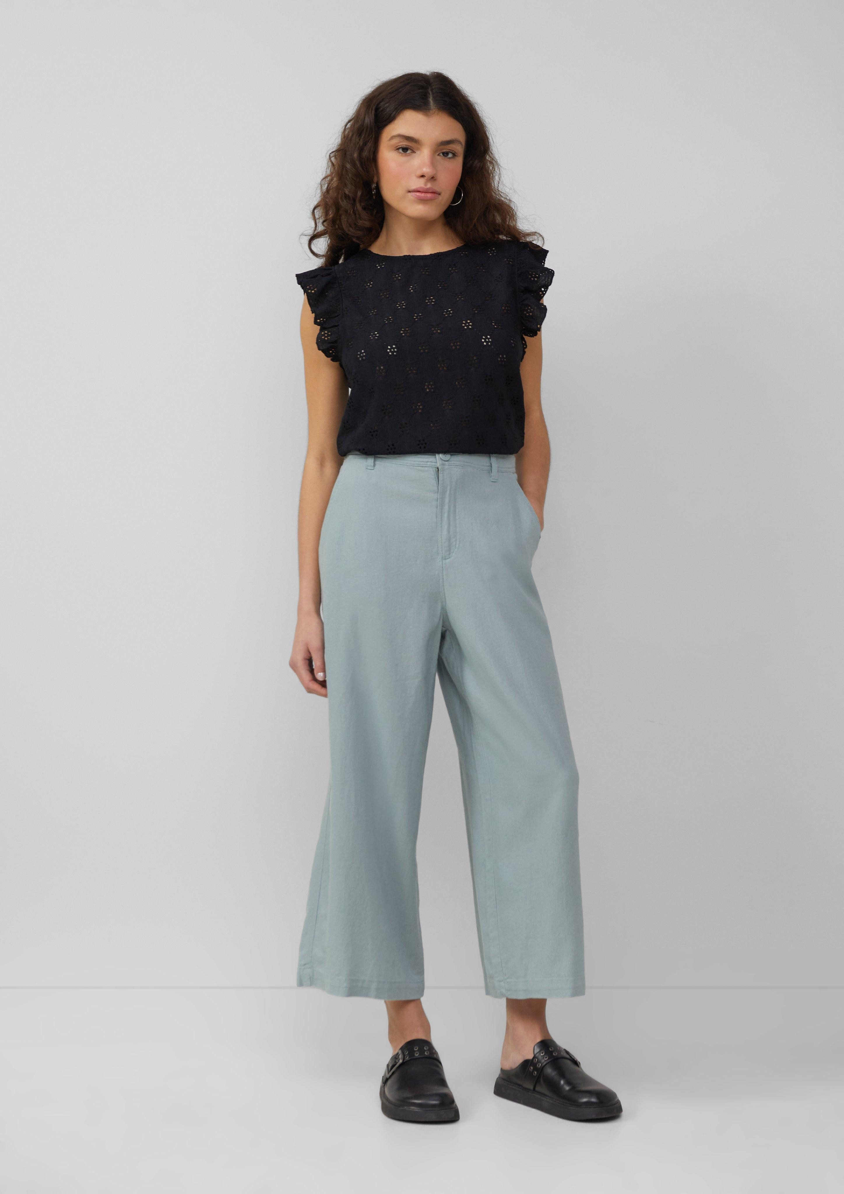 QS 7/8-Hose Culotte aus Leinenmix günstig online kaufen