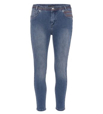 Christian Materne Skinny-fit-Jeans Denim-Hose figurbetont mit Multicolor-Steppgarn