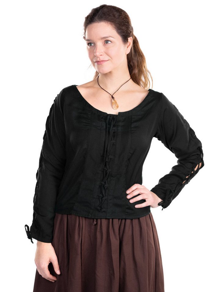 Metamorph Kostüm Bauersfrau Schnürbluse schwarz, Hochwertige und authentische Mittelalterkleidung zu unschlagbar günst