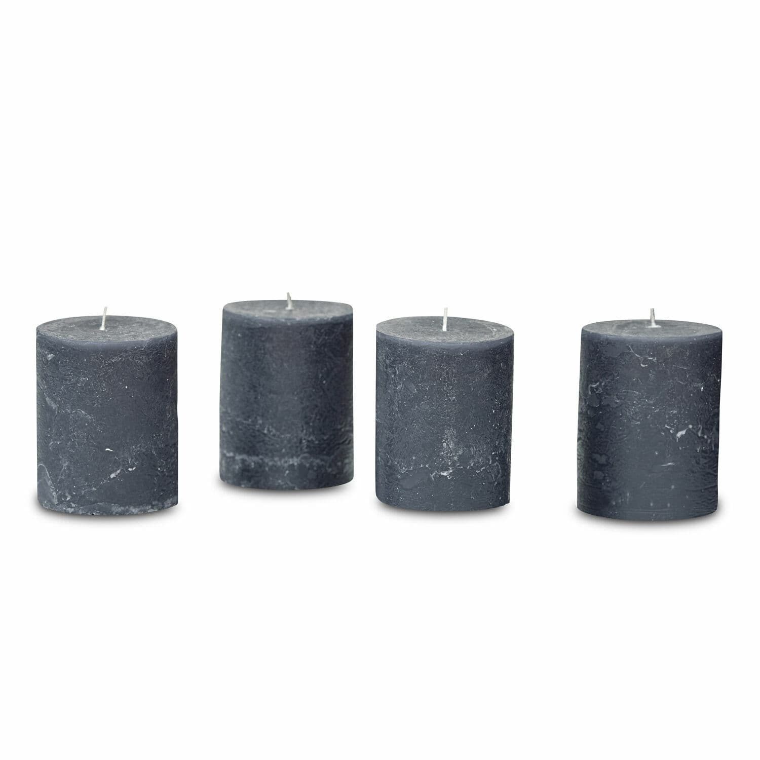 Mirabeau Stumpenkerze Kerze 4er Set Virrans anthrazit (4er Set, 4er Set), none
