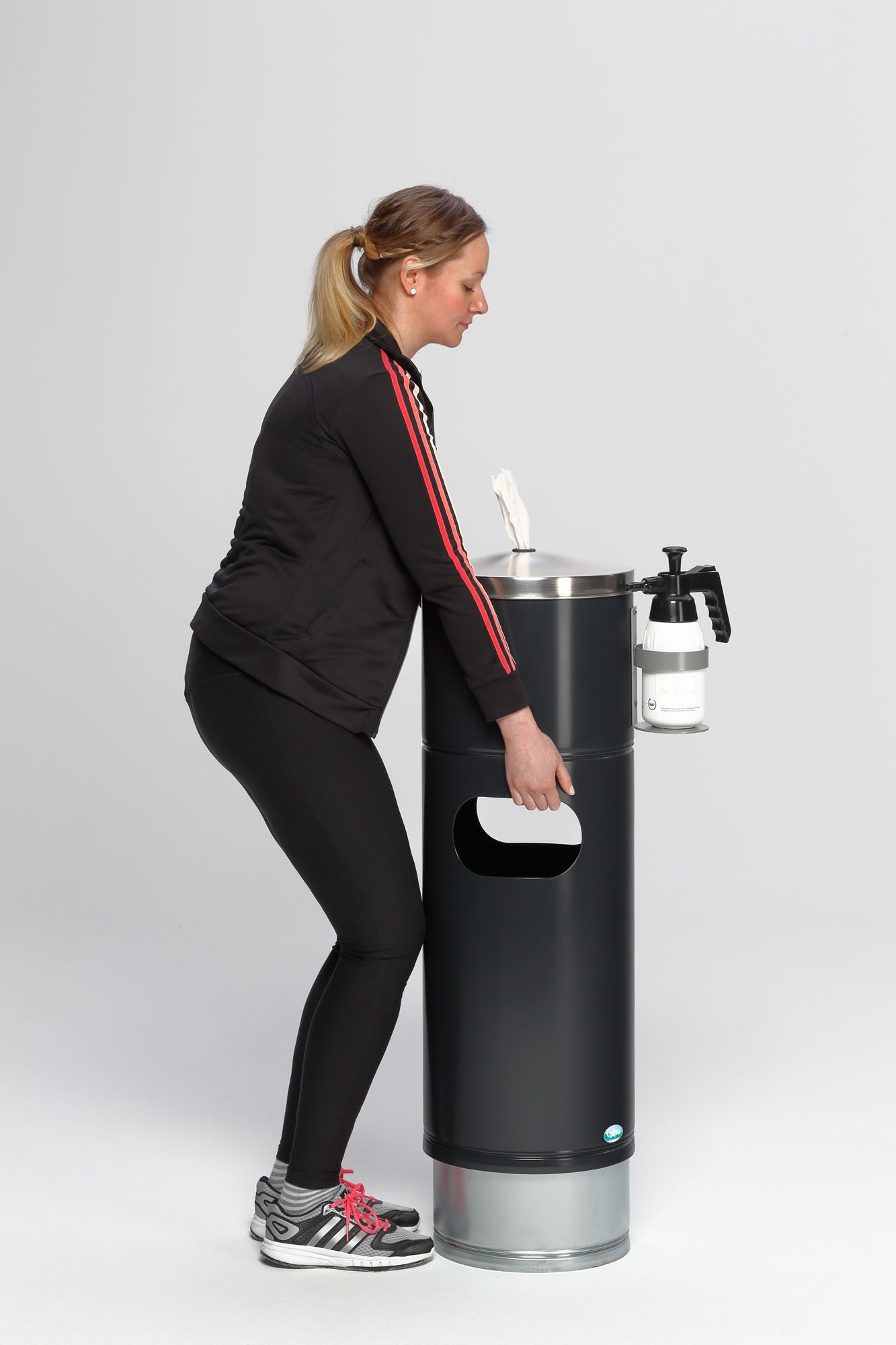 PROREGAL® Desinfektionsmittelspender Desinfektionsstation für Papiertücher Flaschenhalter Anthrazit