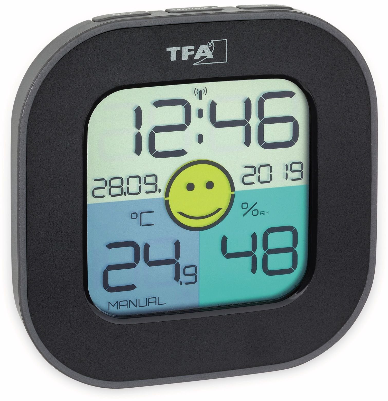 TFA Dostmann Badethermometer Thermo-Hygrometer 30.5050.01 schwarz Digitales TFA Tfa Fun