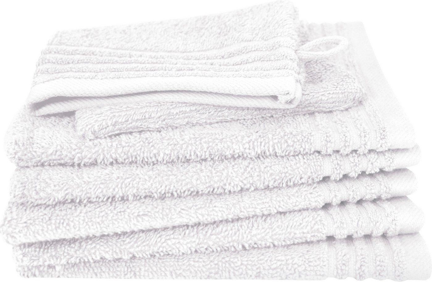 Dyckhoff Waschhandschuh Waschhandschuh-Set BRILLANT 6-tlg., Baumwolle, 550 g/m², Frottier (Packung, 6-St), Baumwolle