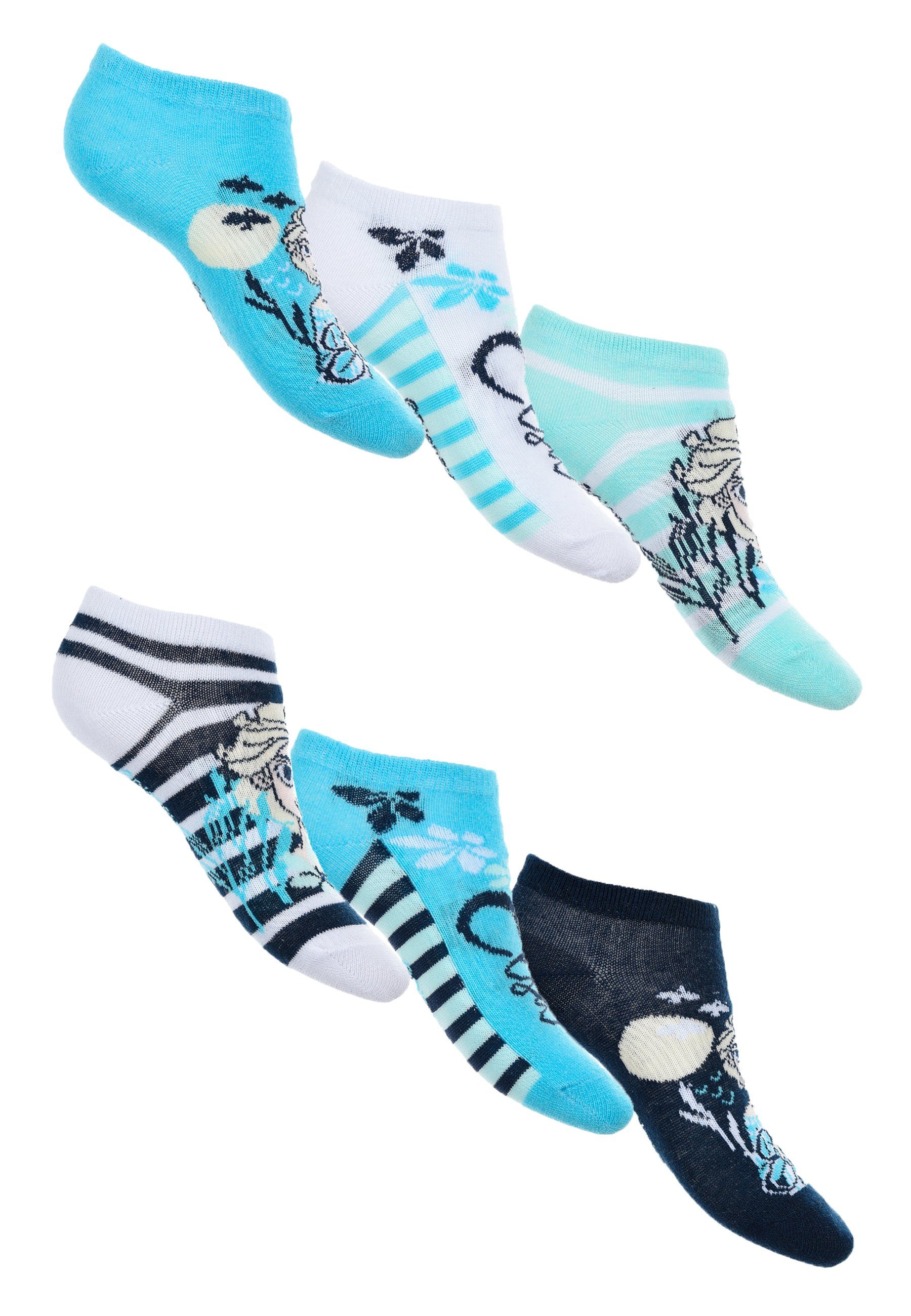 Disney Frozen Sneakersocken Skye Kinder Mädchen Sneaker Strümpfe Socken (6-Paar)
