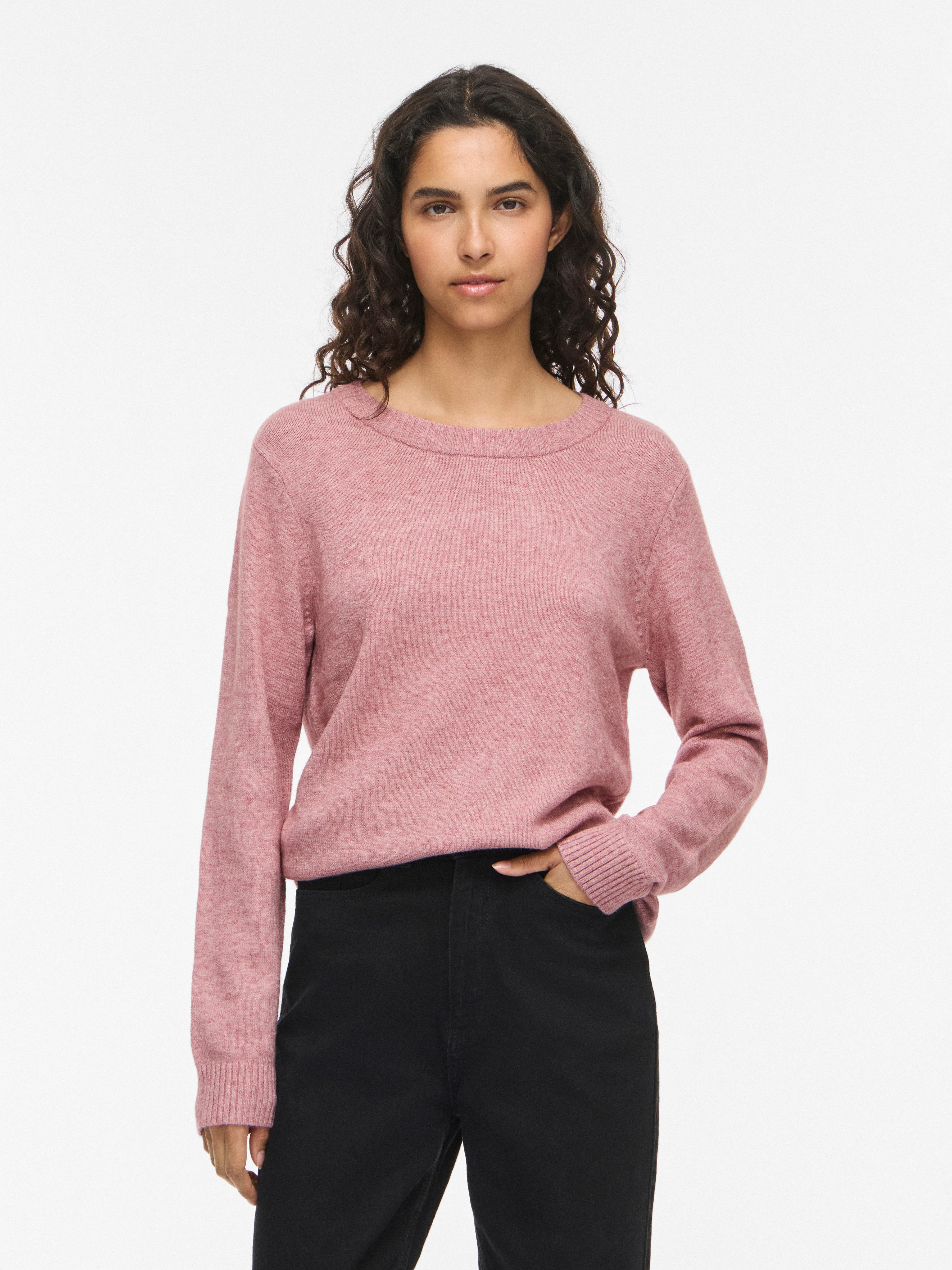 Vila Rundhalspullover VIRIL O-NECK L/S KNIT TOP - NOOS Viskosemischung, regular fit