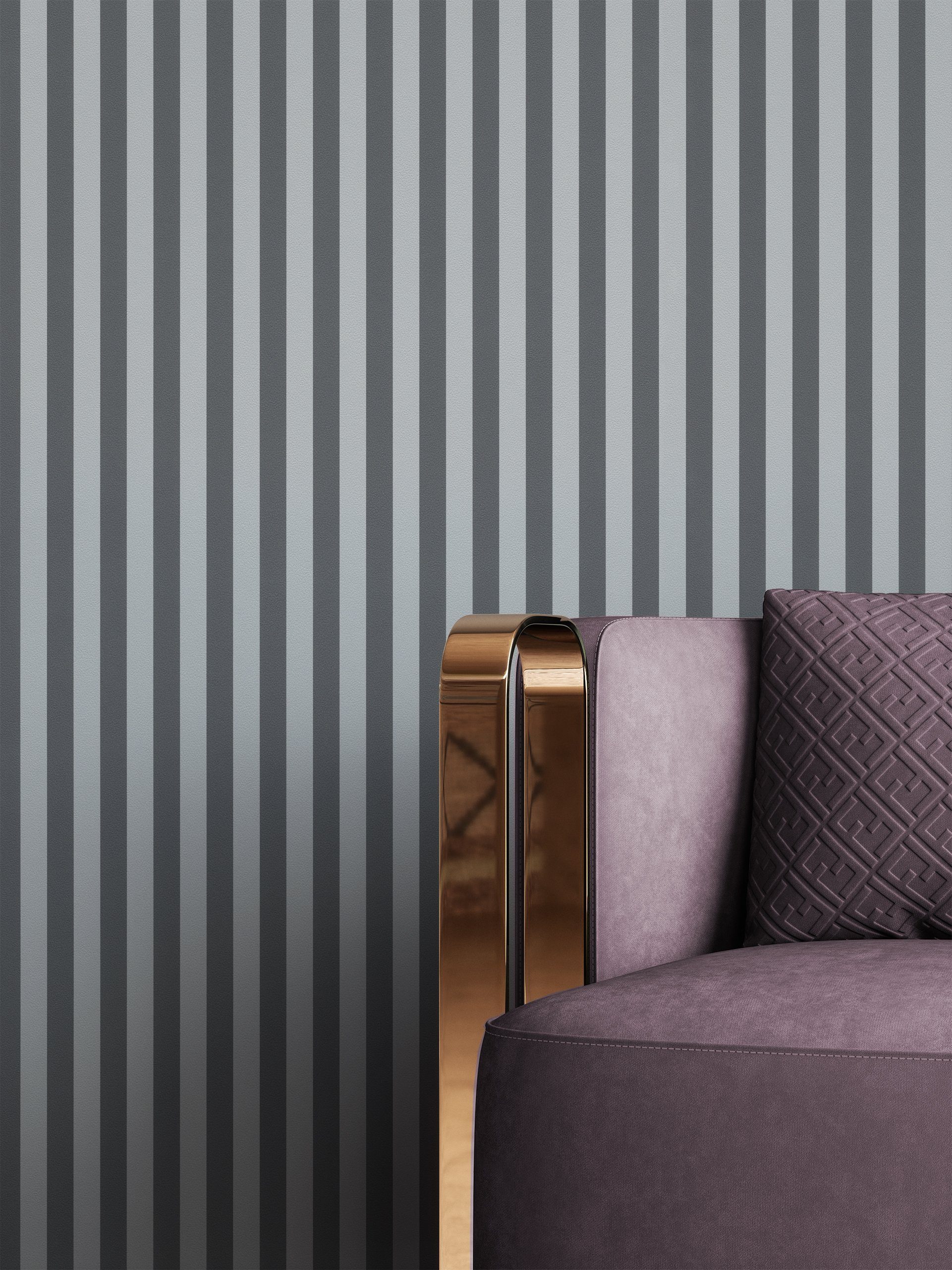 Newroom Vliestapete, Schwarz Tapete Landhaus Steifen günstig online kaufen