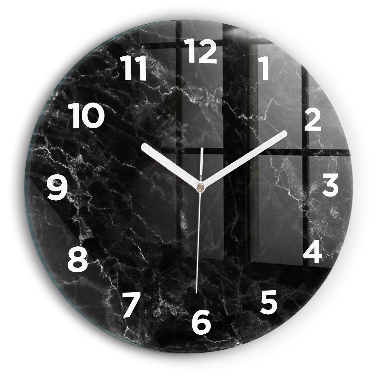 Tulup Wanduhr Glamour Glasuhr Dunkler Marmor günstig online kaufen