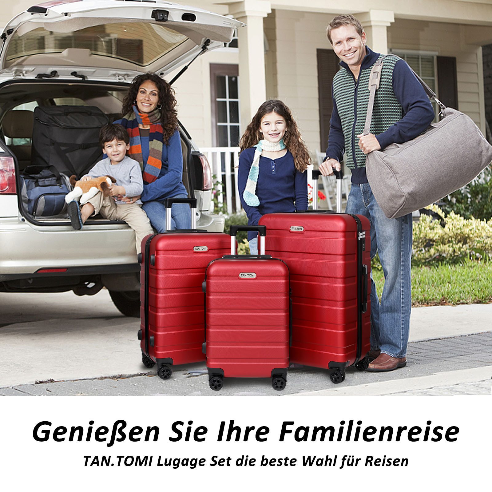 TAN.TOMI Handgepäckkoffer Koffer Hartschale Leicht Reisekoffer ABS Geräumig Haltbar(M L XL), 4 Rollen, Trolley Handgepäck Große Kapazität mit 4 Rollen und Zahlenschloss