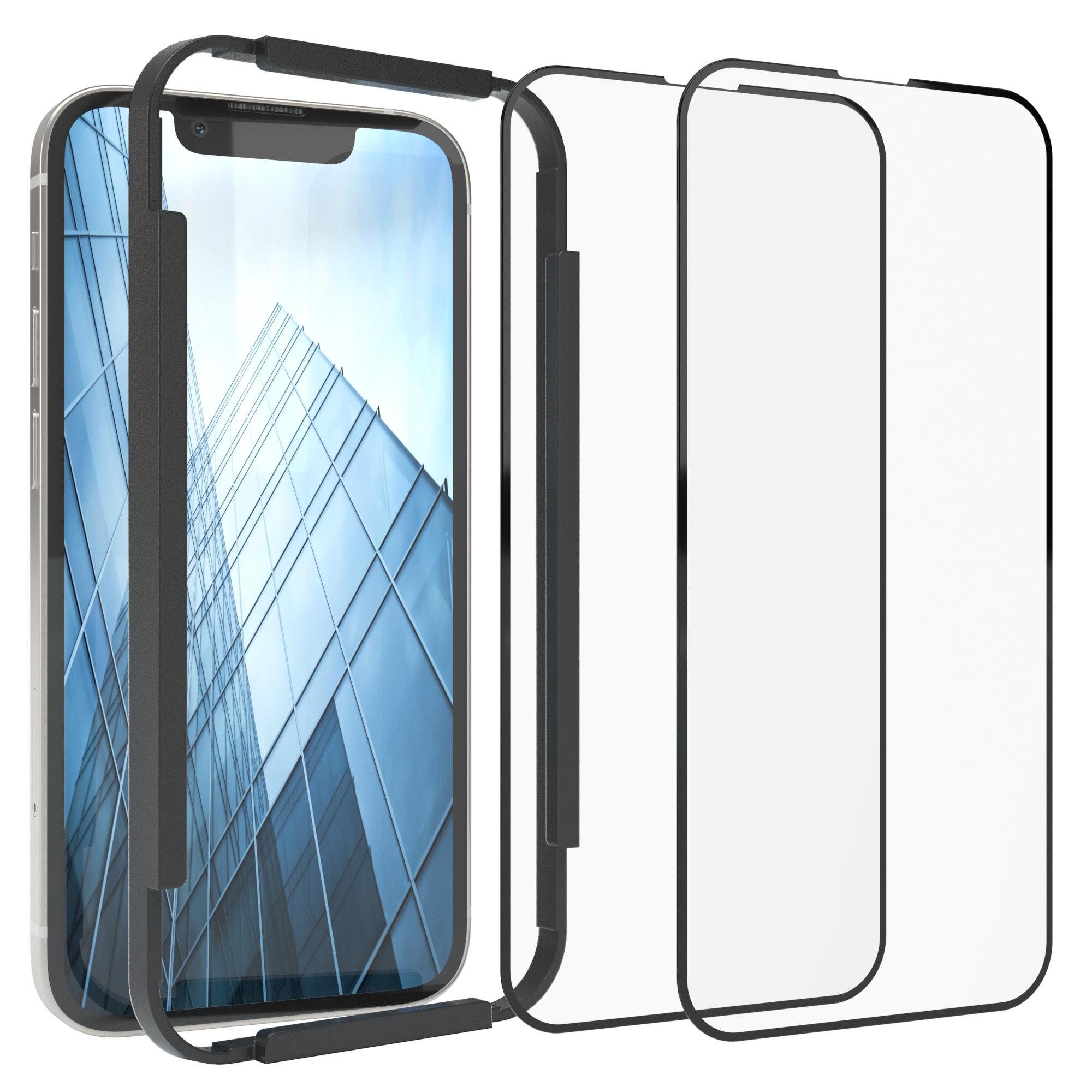 EAZY CASE Schutzfolie 2x Schutzglas für Apple iPhone 13 Mini,  Bildschirmschutz Display Glasfolie 5,4 Zoll Panzerglas Glas 9H Folie