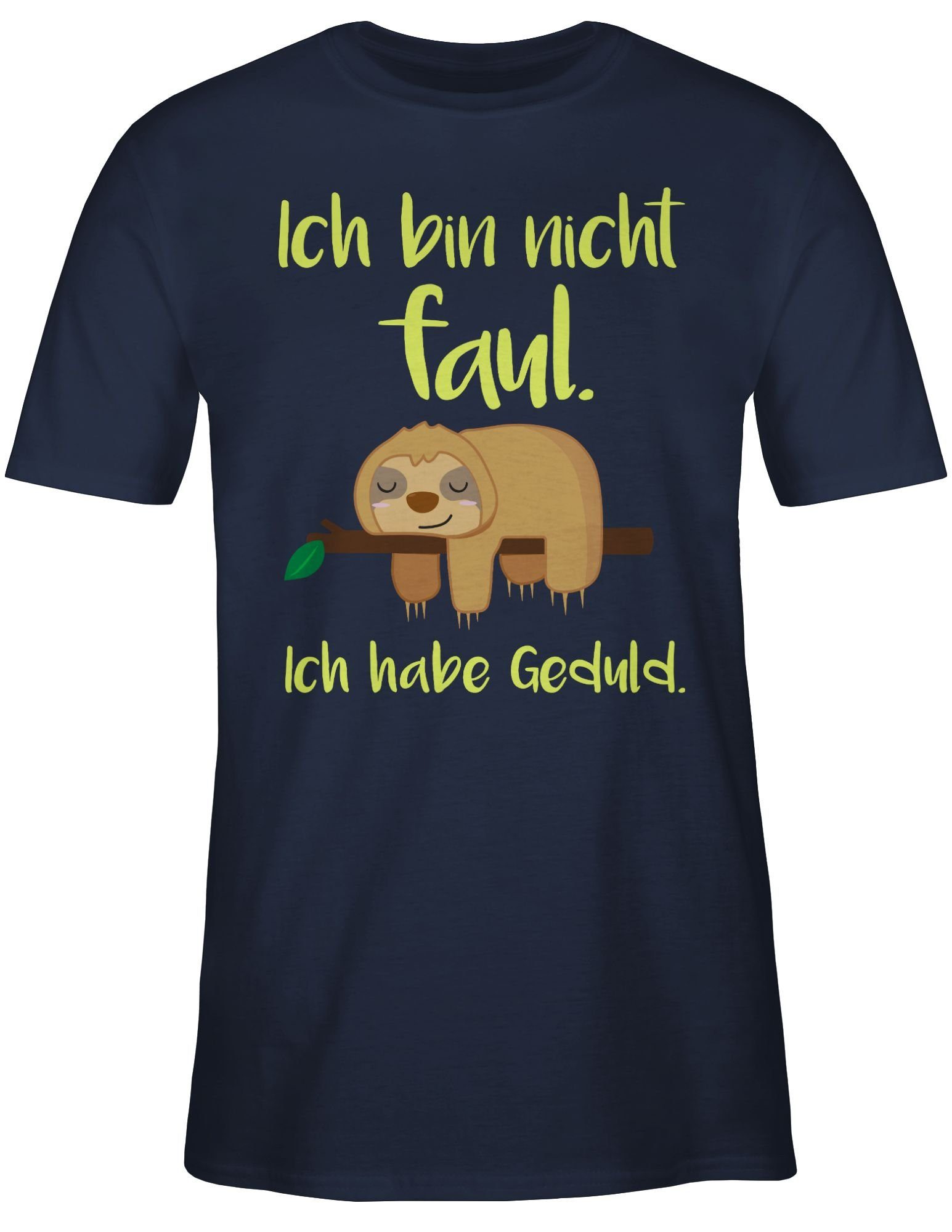 Shirtracer T-Shirt bin Ich nicht Spruch 02 Navy farbig mit Sprüche Blau faul Statement