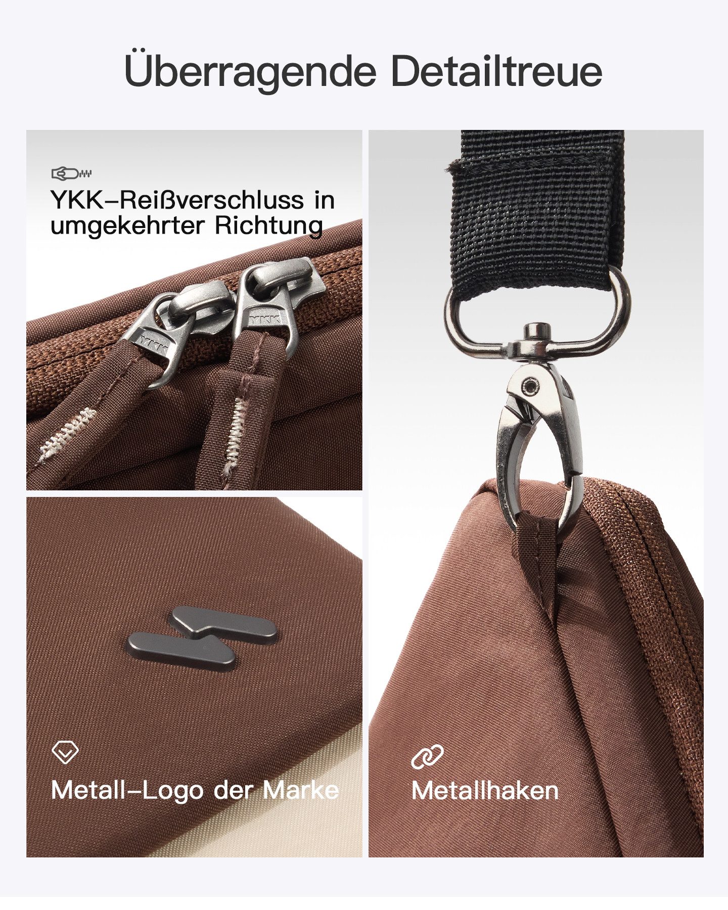 Inateck Laptoptasche 360° Schutz Hülle Schultertasche für 13-16-Zoll Laptop, für 13-16 Zoll MacBook Air Pro M5 M4 – Bild 5 von 5