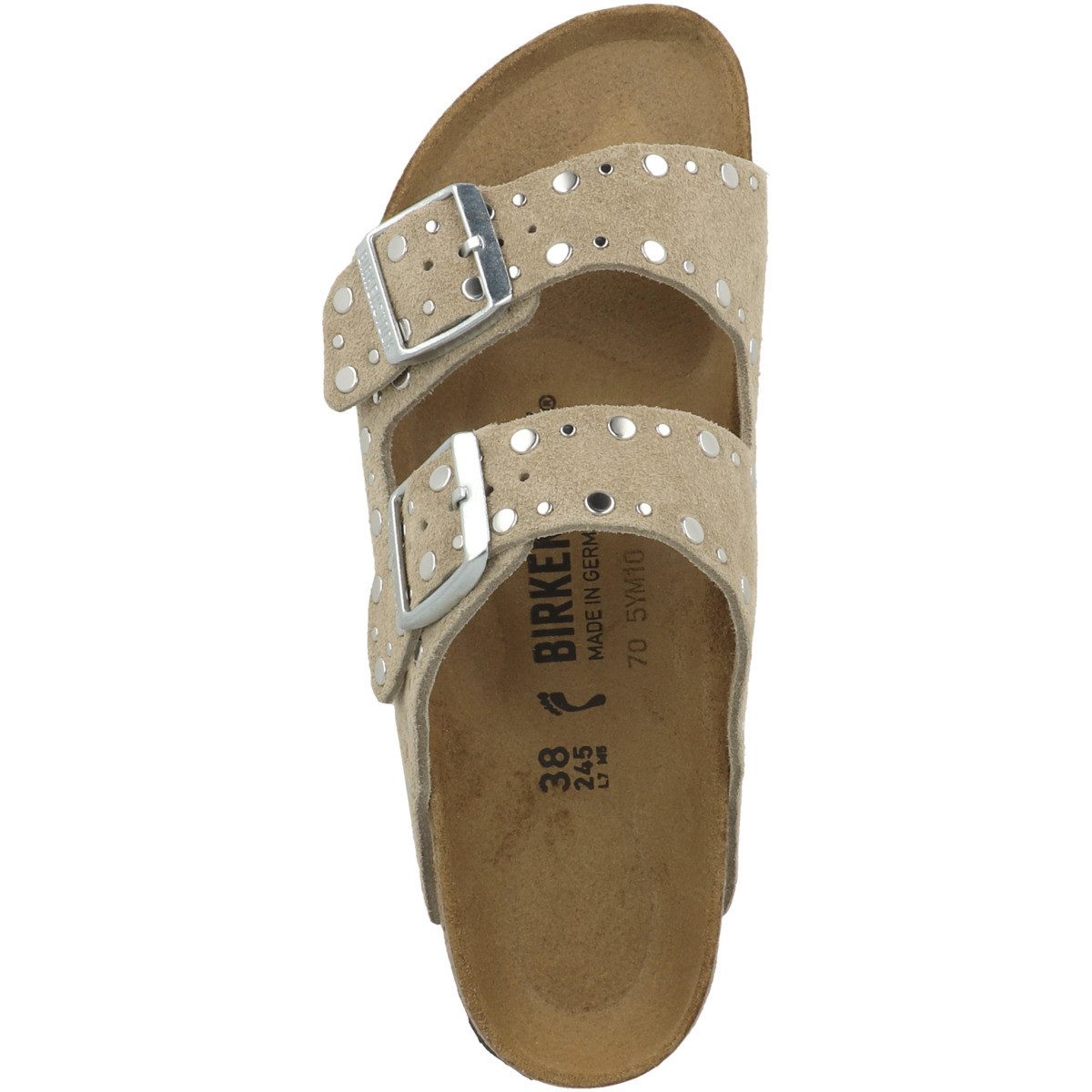 Birkenstock Arizona Rivet Veloursleder schmal Damen Sandale Sandaletten, So günstig online kaufen