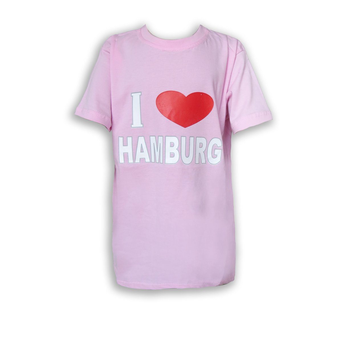 Sonia Originelli T-Shirt Kinder T-Shirt "I Love Hamburg" Wappen Baumwolle rosa