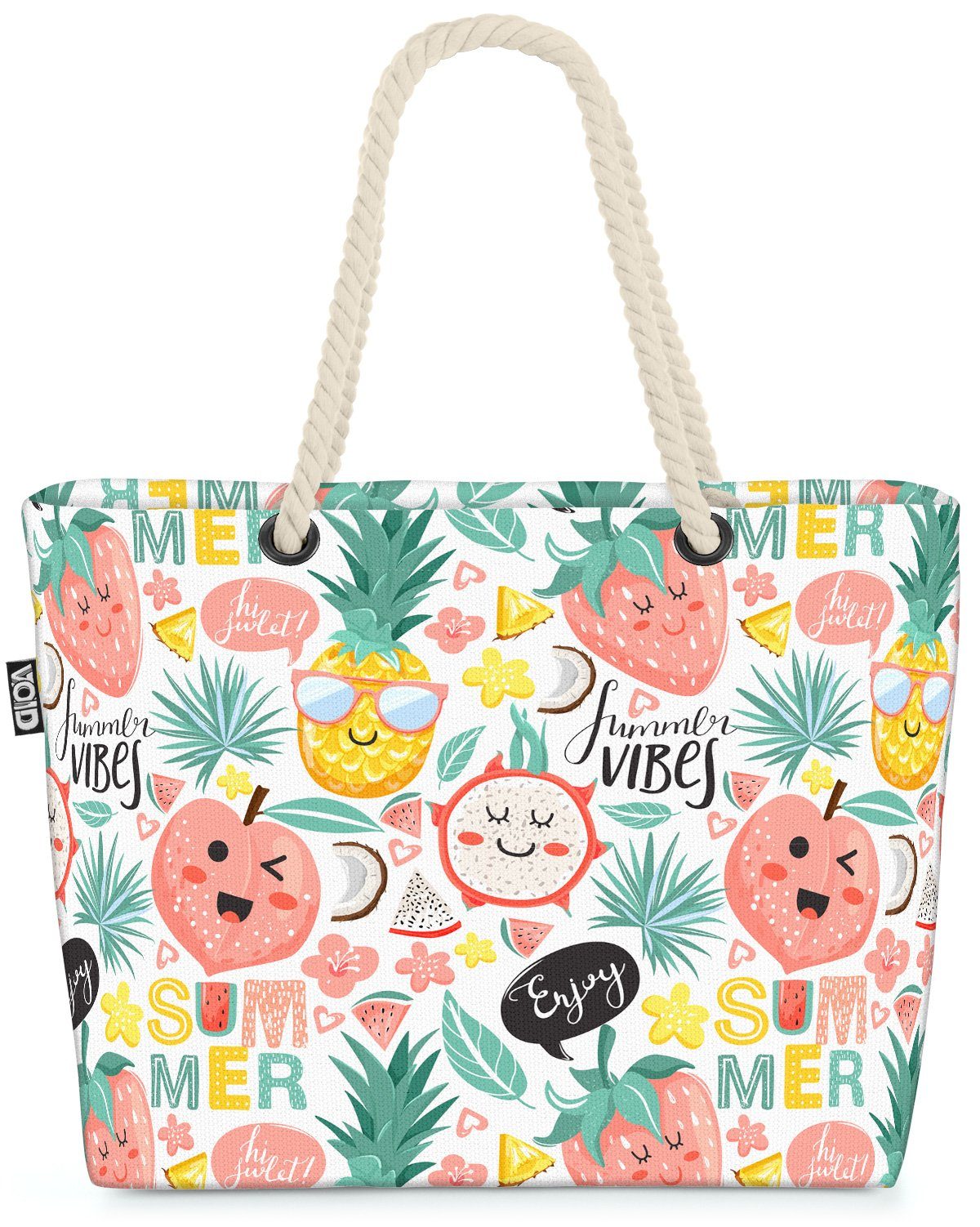 VOID Strandtasche (1-tlg), Sommer Ananas Pool Party erdbeeren sommer baden schwimmen urlaub anan